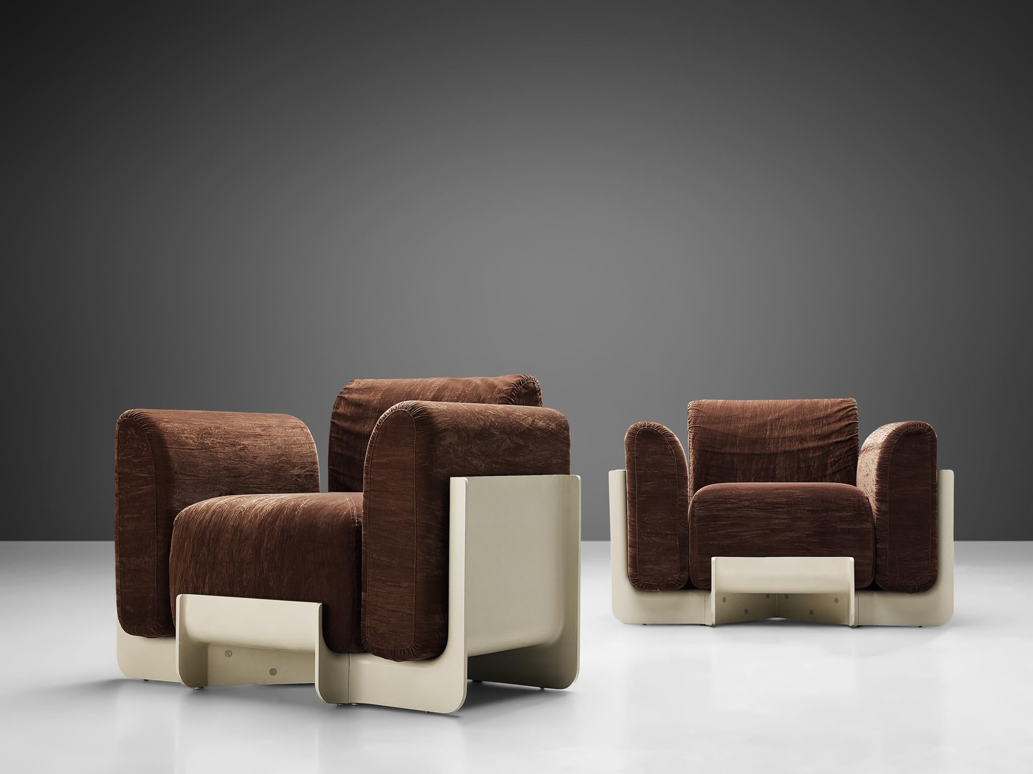 Mid-20th Century Pair of Duna Armchairs by Guarnacci, Padovano and Vagnoni for Uno Pi