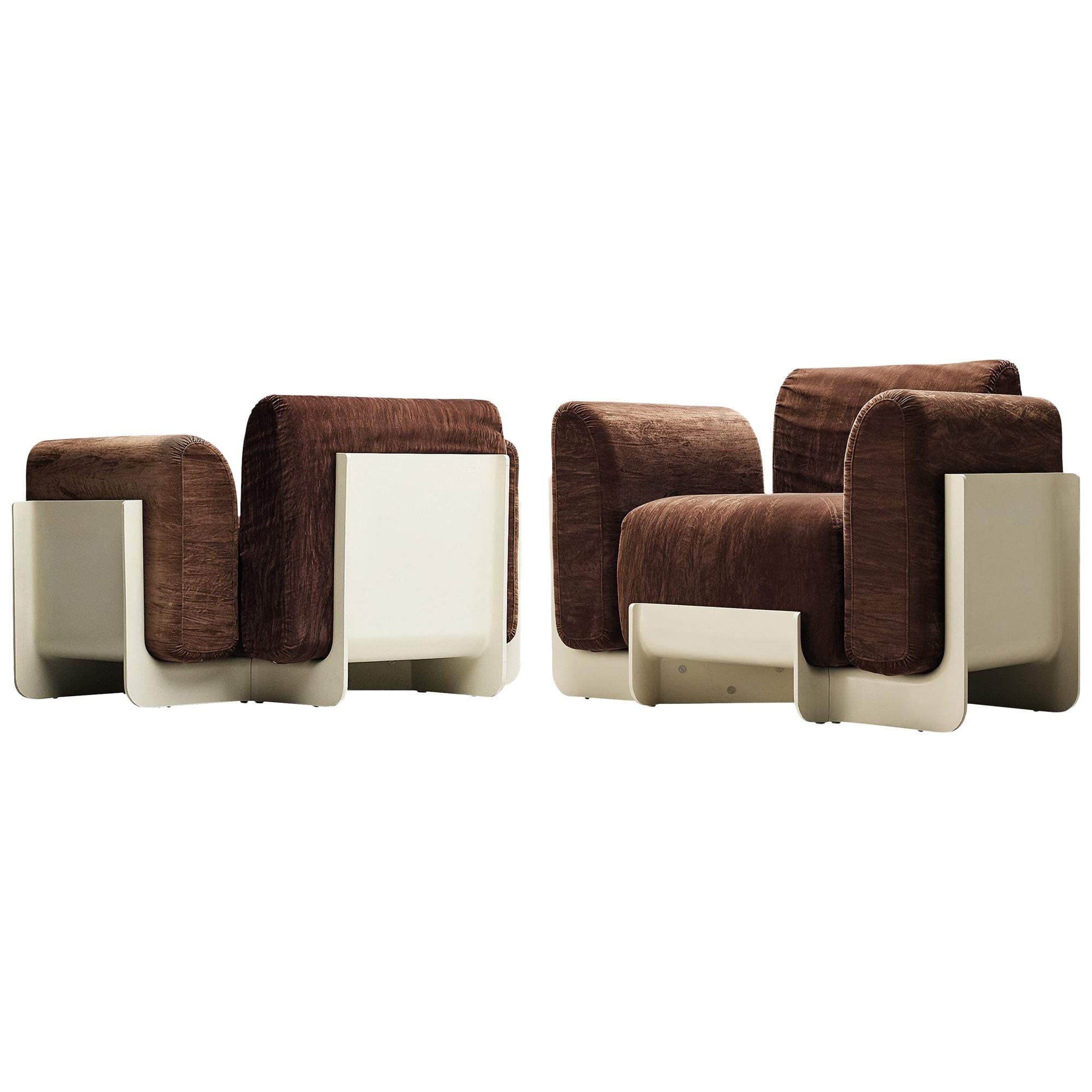 Pair of Duna Armchairs by Guarnacci, Padovano and Vagnoni for Uno Pi