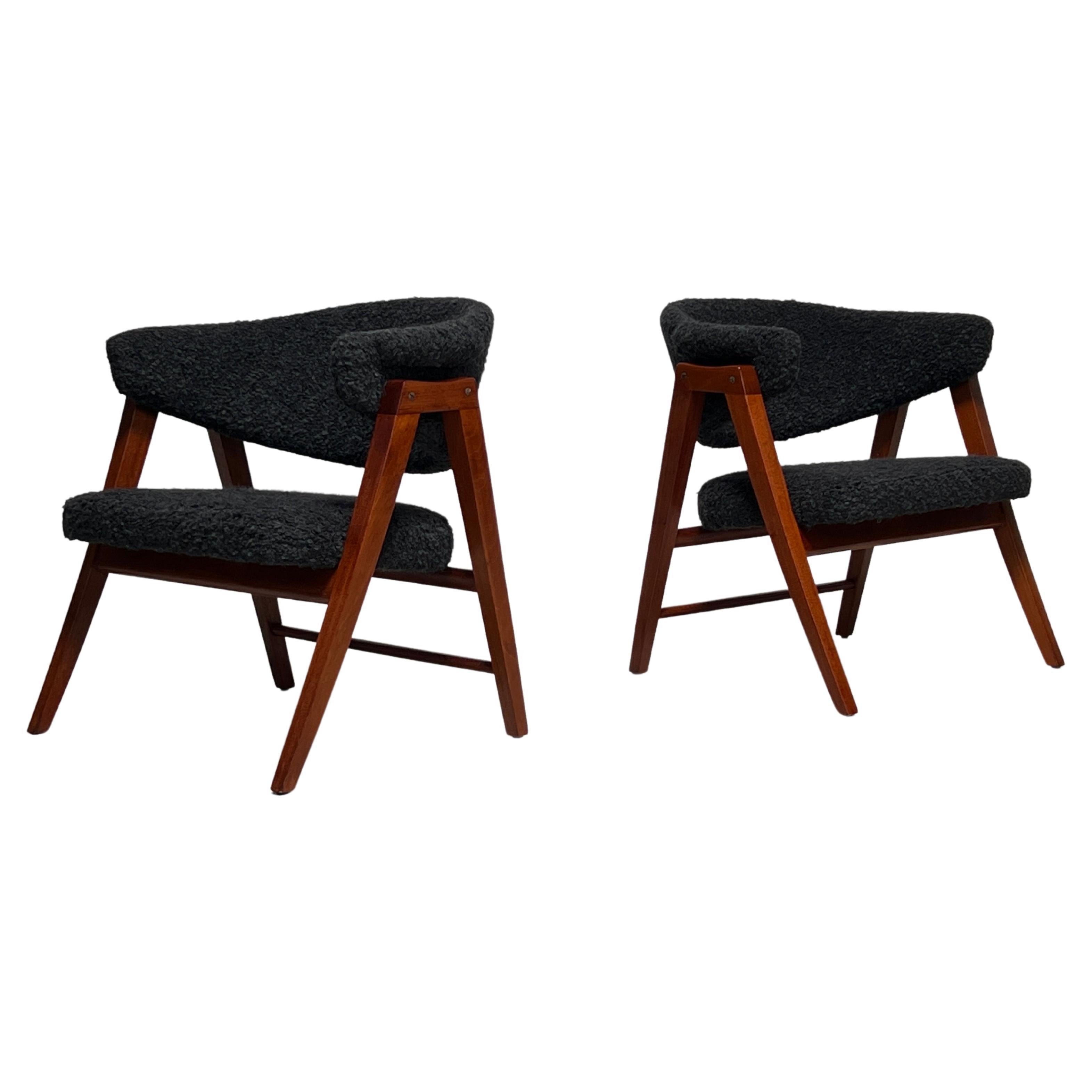 Pair of Dunbar "A" Frame Lounge Chairs by Edward Wormley