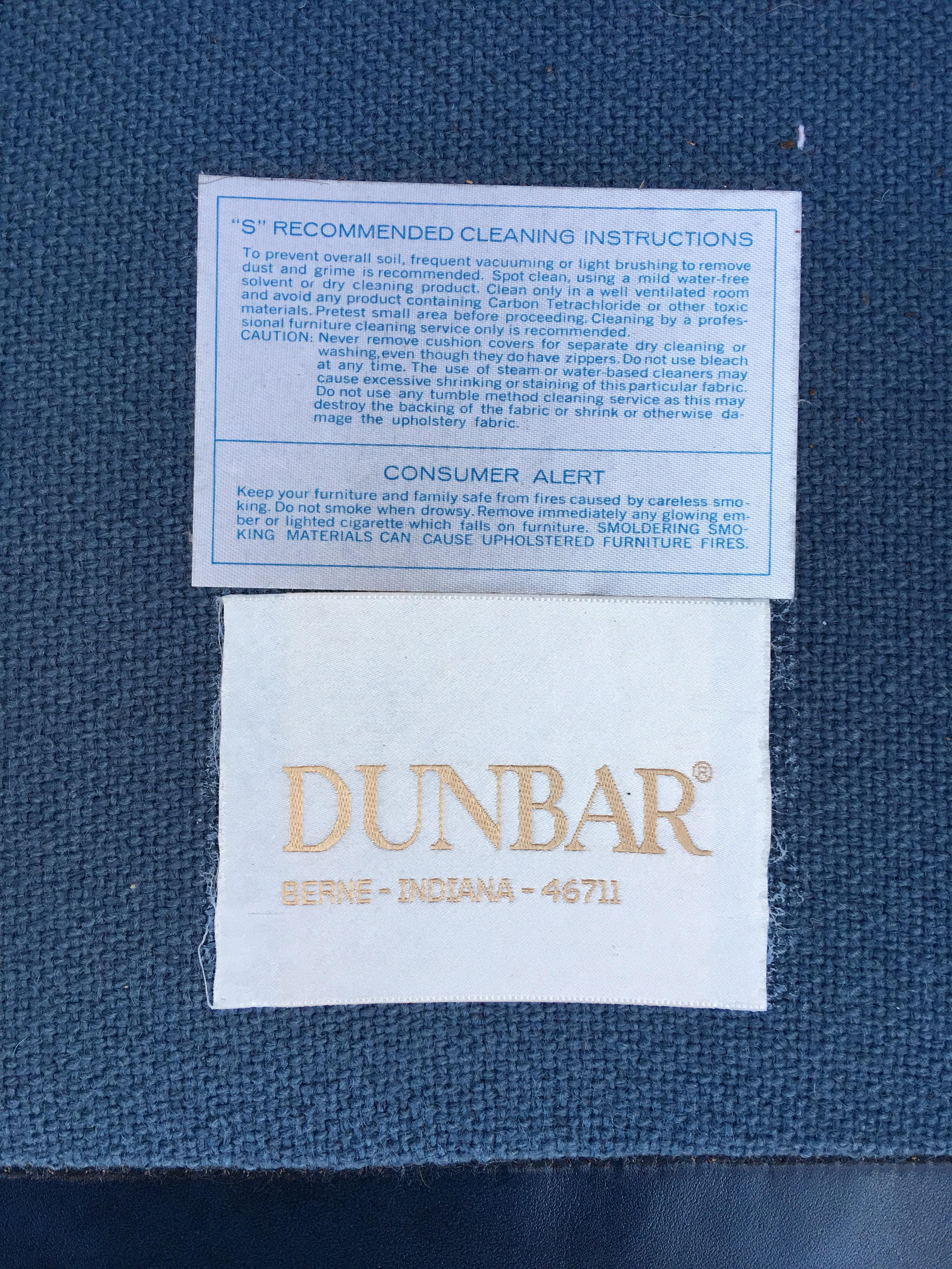 Pair of Dunbar Chairs in Dark Blue Vinyl 2