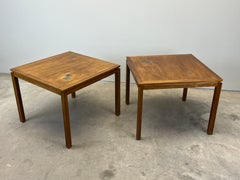 Pair of Dunbar Game / End Tables with Natzler Tiles