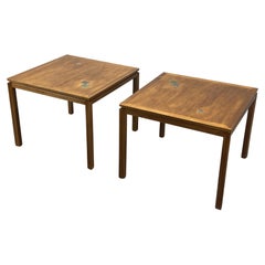 Pair of Dunbar Game / End Tables with Natzler Tiles