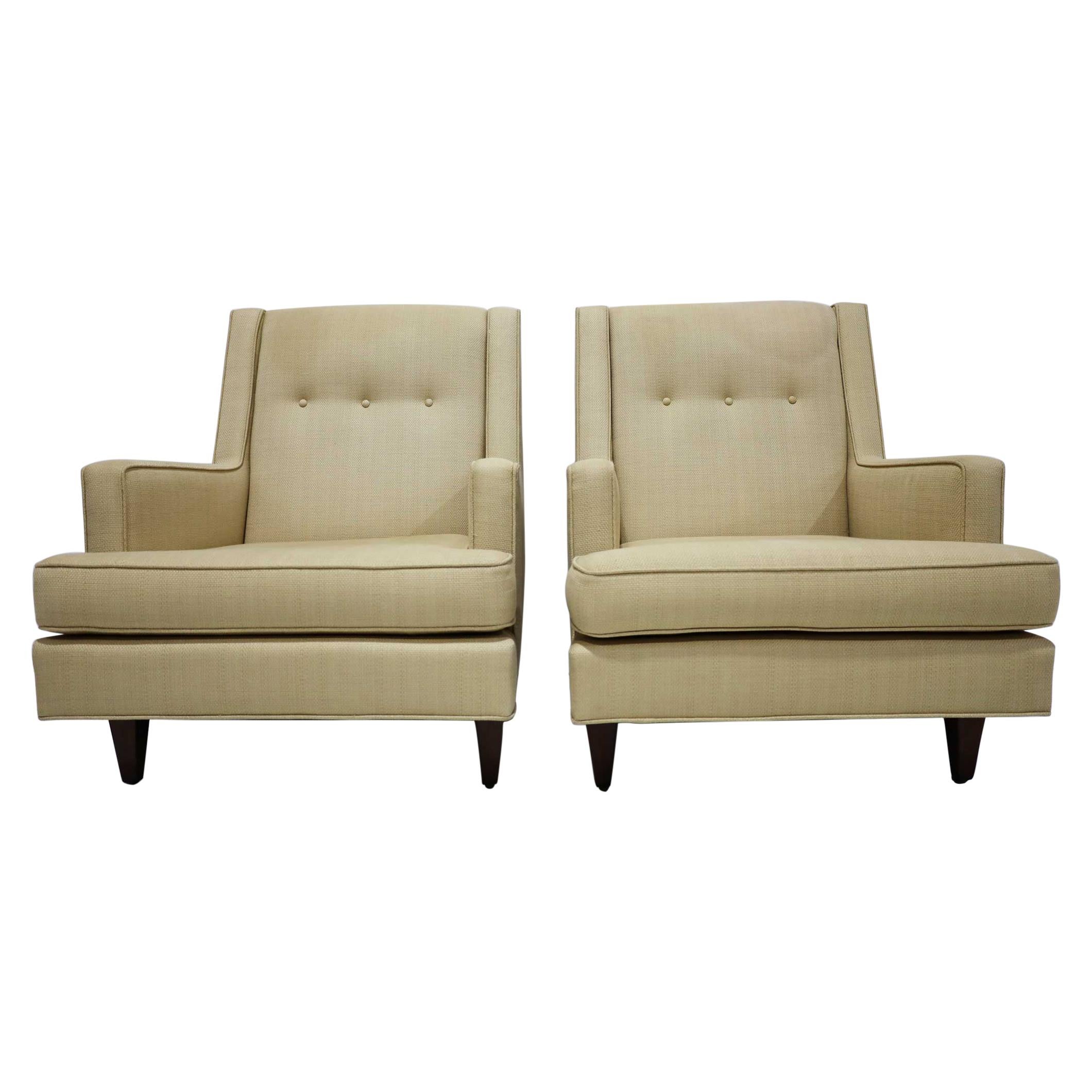 Pair of Dunbar High Back "Mr." Lounge Chairs by Edward Wormley