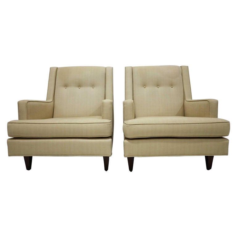 Pair of Dunbar High Back "Mr." Lounge Chairs by Edward Wormley For Sale