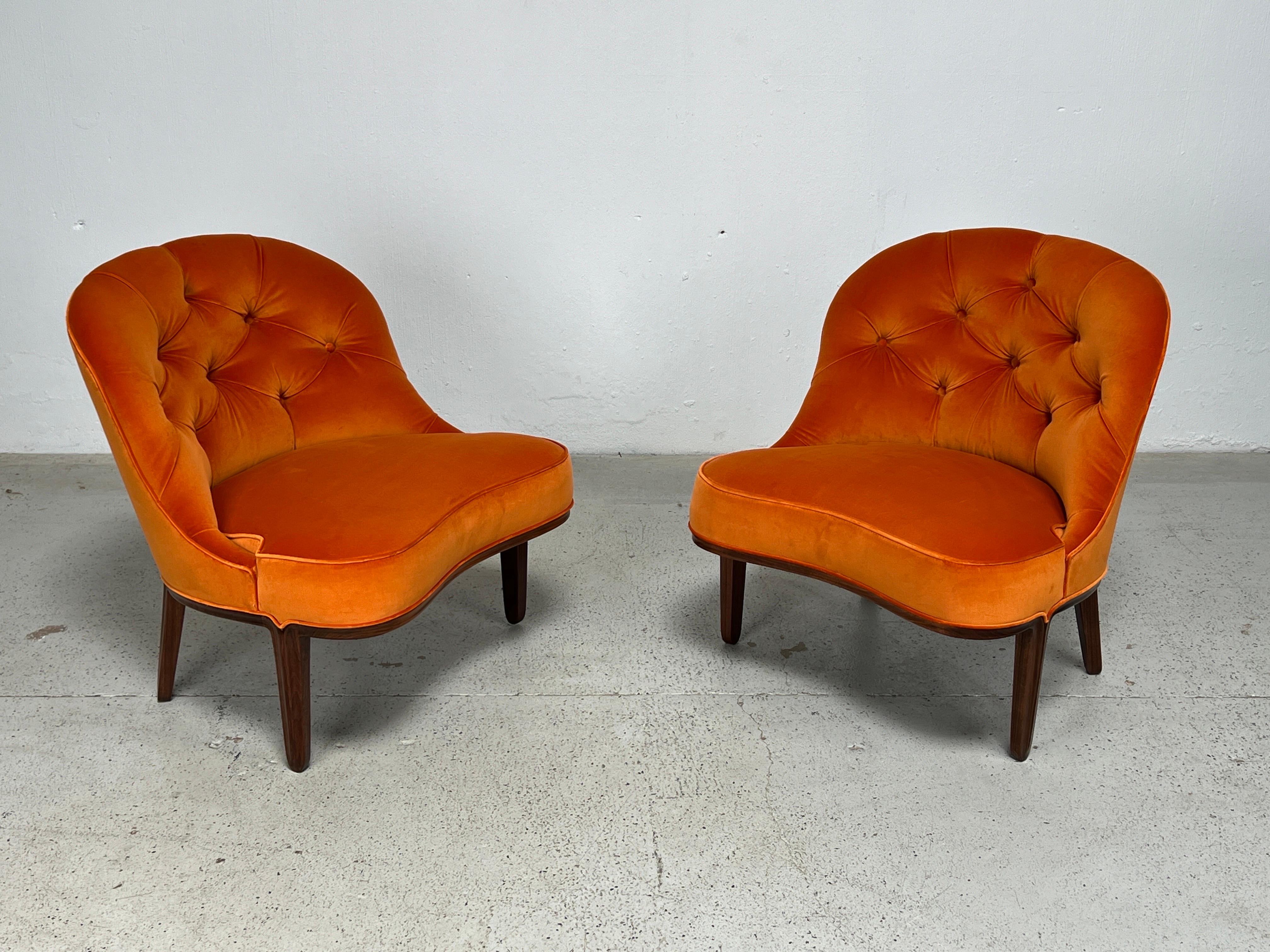 Pair of Dunbar Janus Slipper Chairs by Edward Wormley For Sale 5