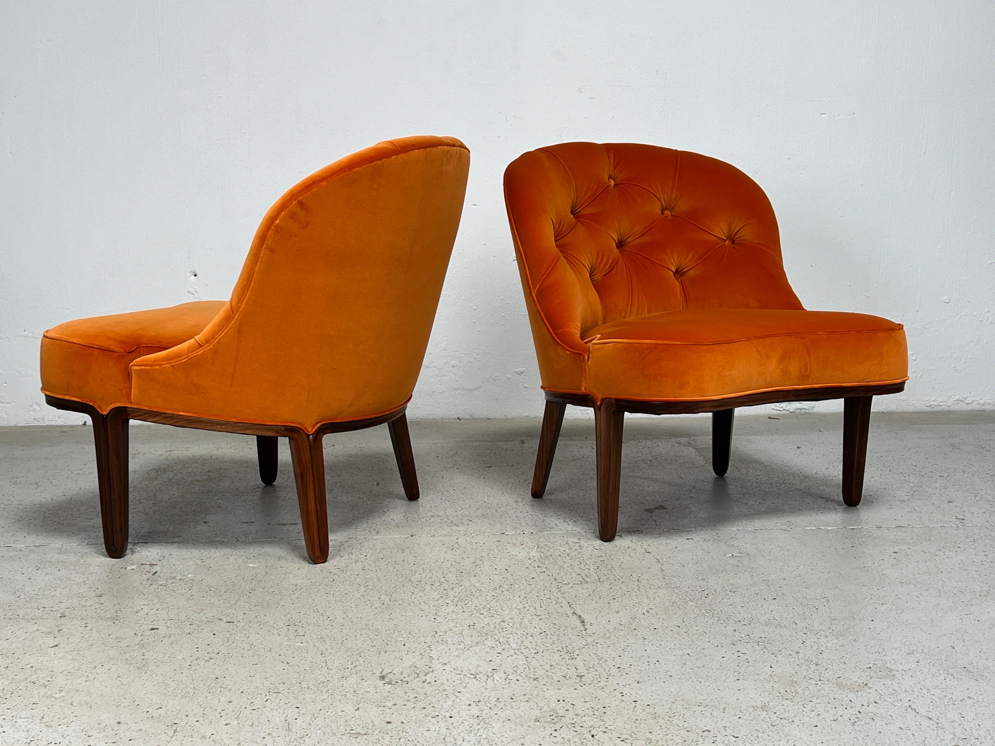 Pair of Dunbar Janus Slipper Chairs by Edward Wormley For Sale 6