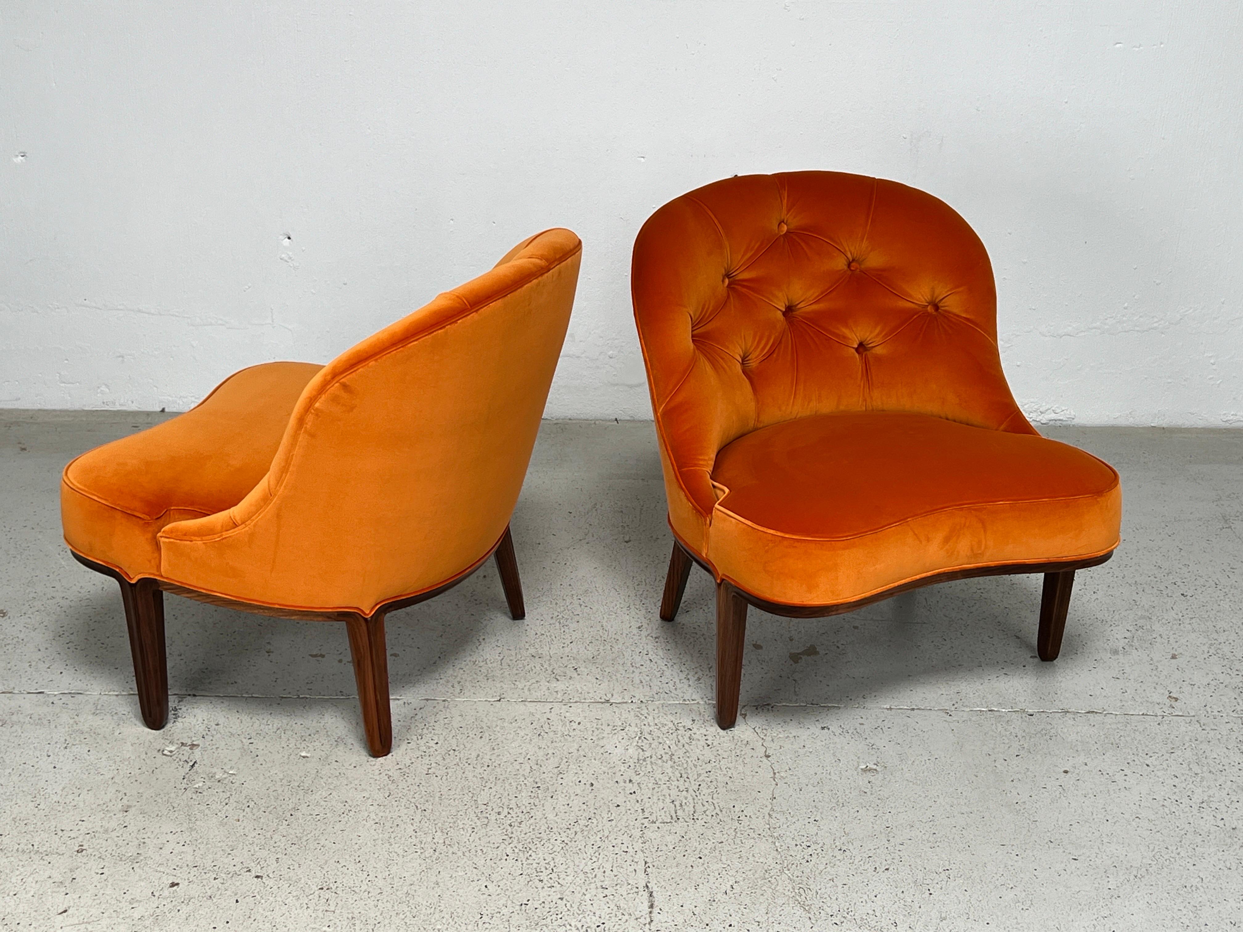 Pair of Dunbar Janus Slipper Chairs by Edward Wormley For Sale 8