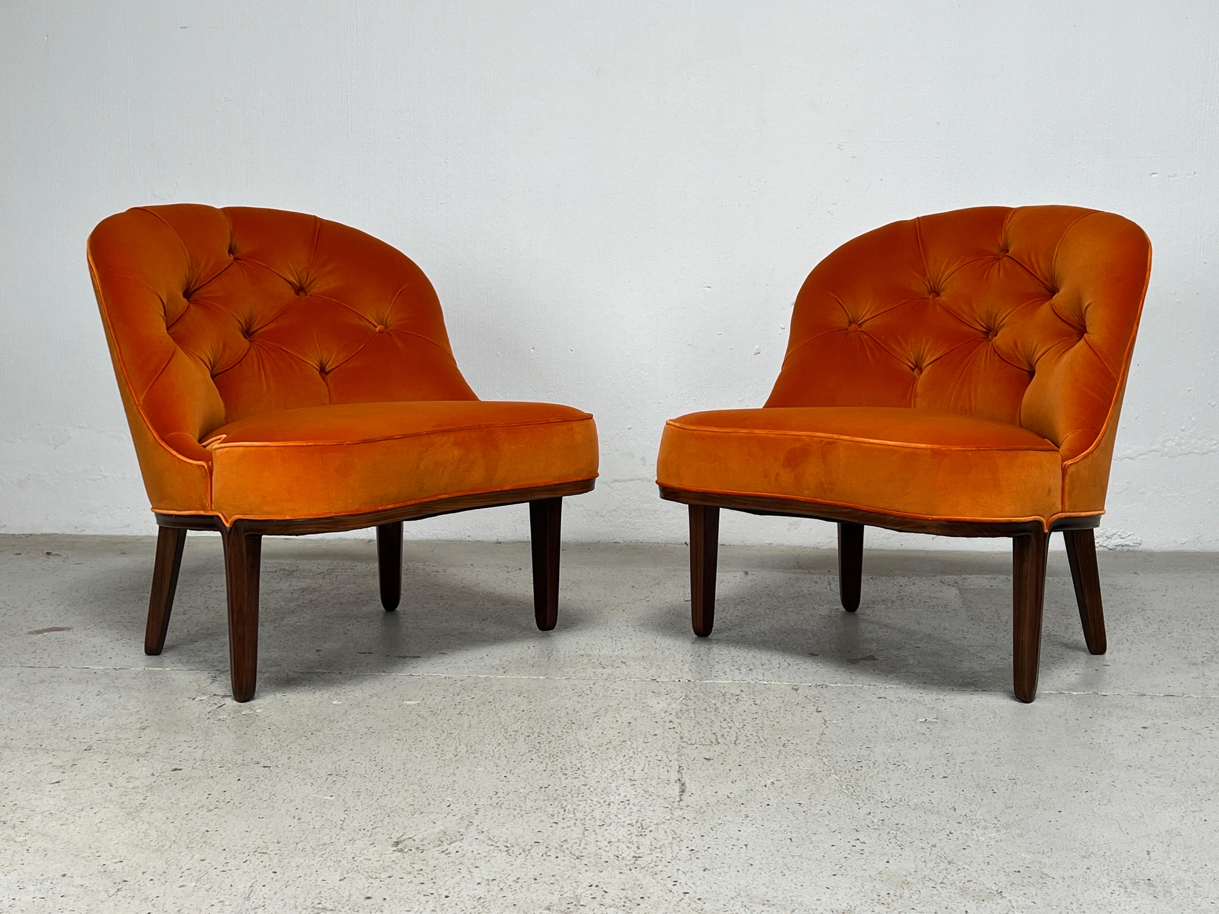 Pair of Dunbar Janus Slipper Chairs by Edward Wormley For Sale 9