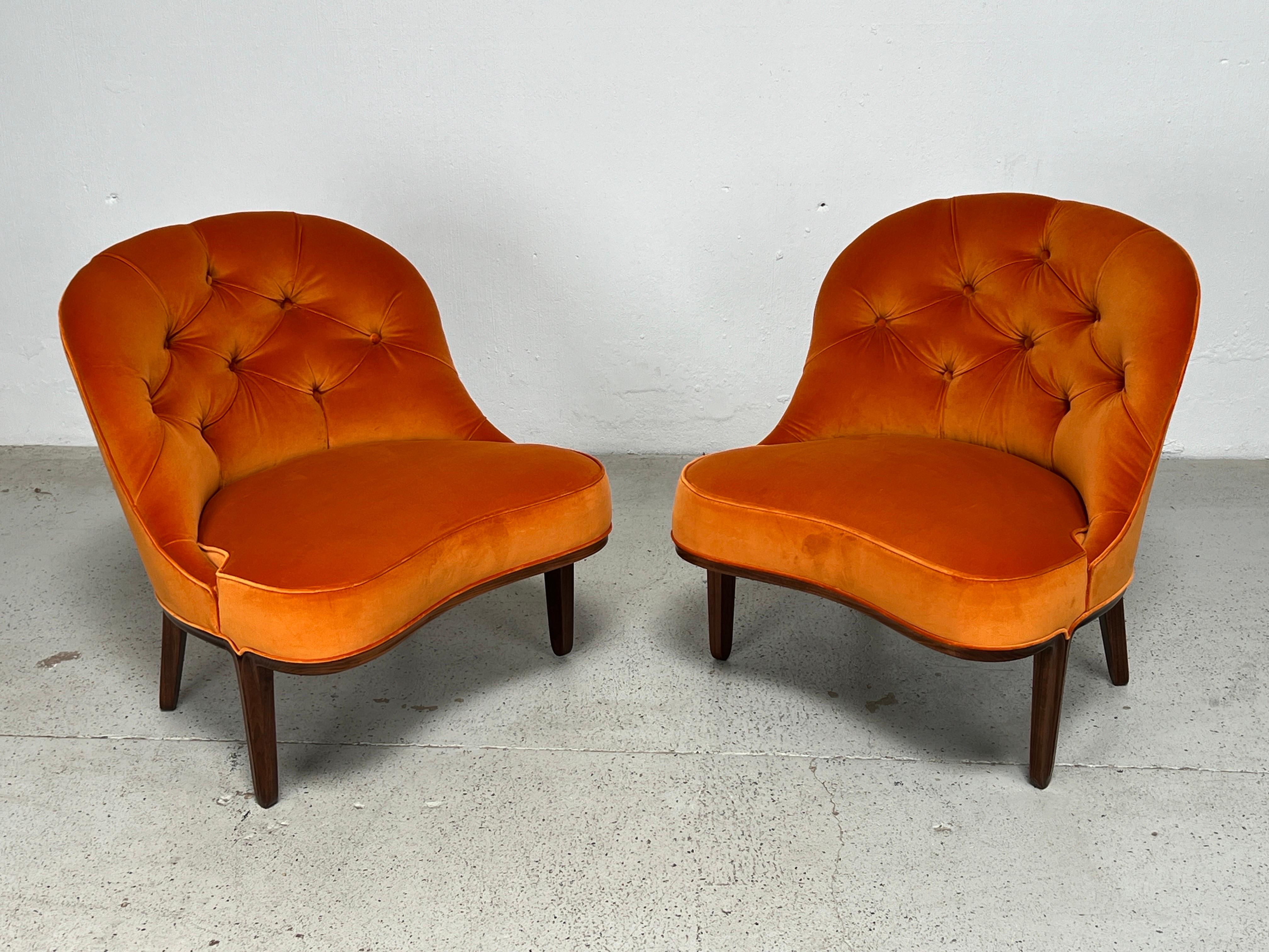 Pair of Dunbar Janus Slipper Chairs by Edward Wormley For Sale 10