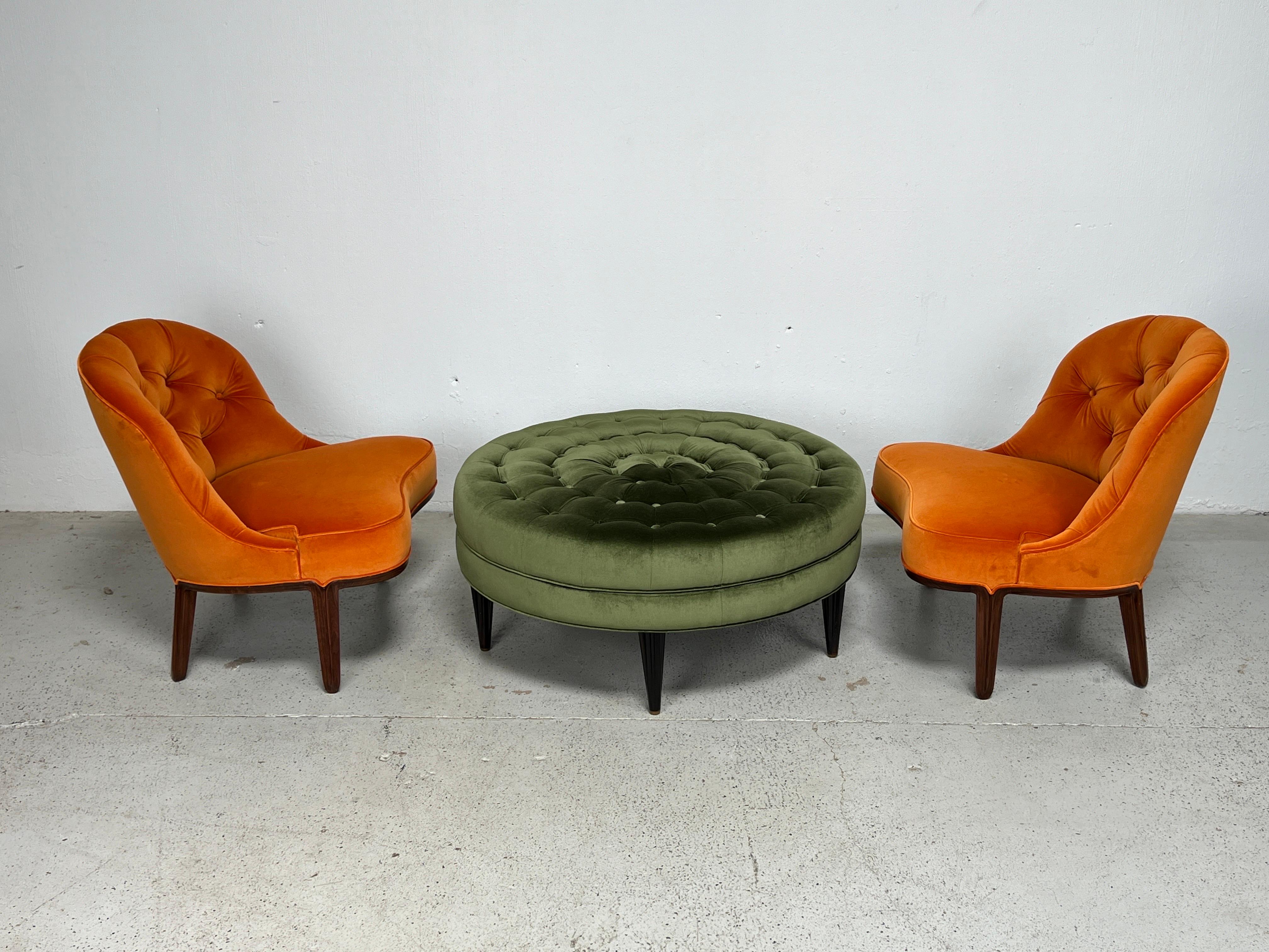 Pair of Dunbar Janus Slipper Chairs by Edward Wormley For Sale 12