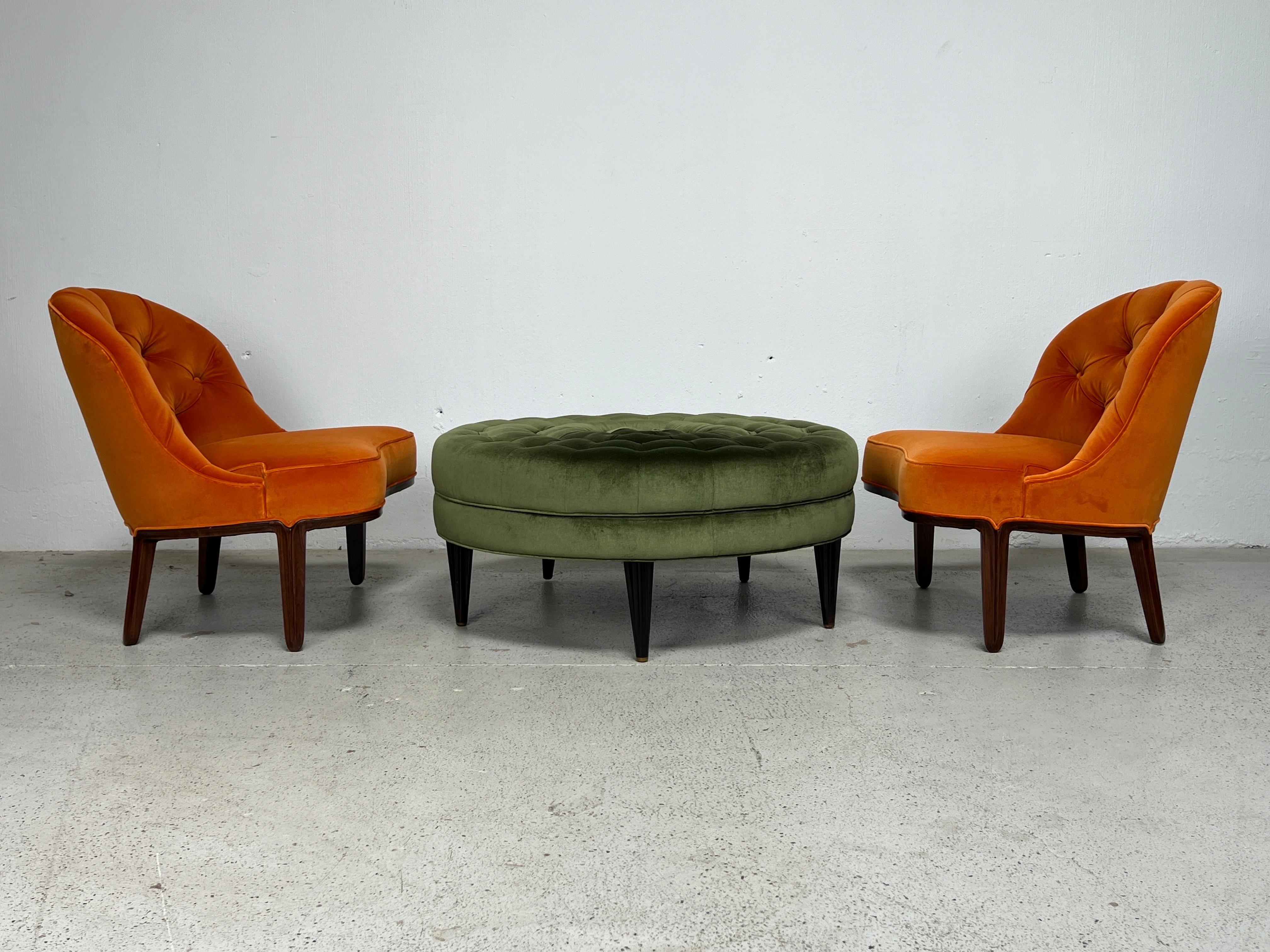 Pair of Dunbar Janus Slipper Chairs by Edward Wormley For Sale 13