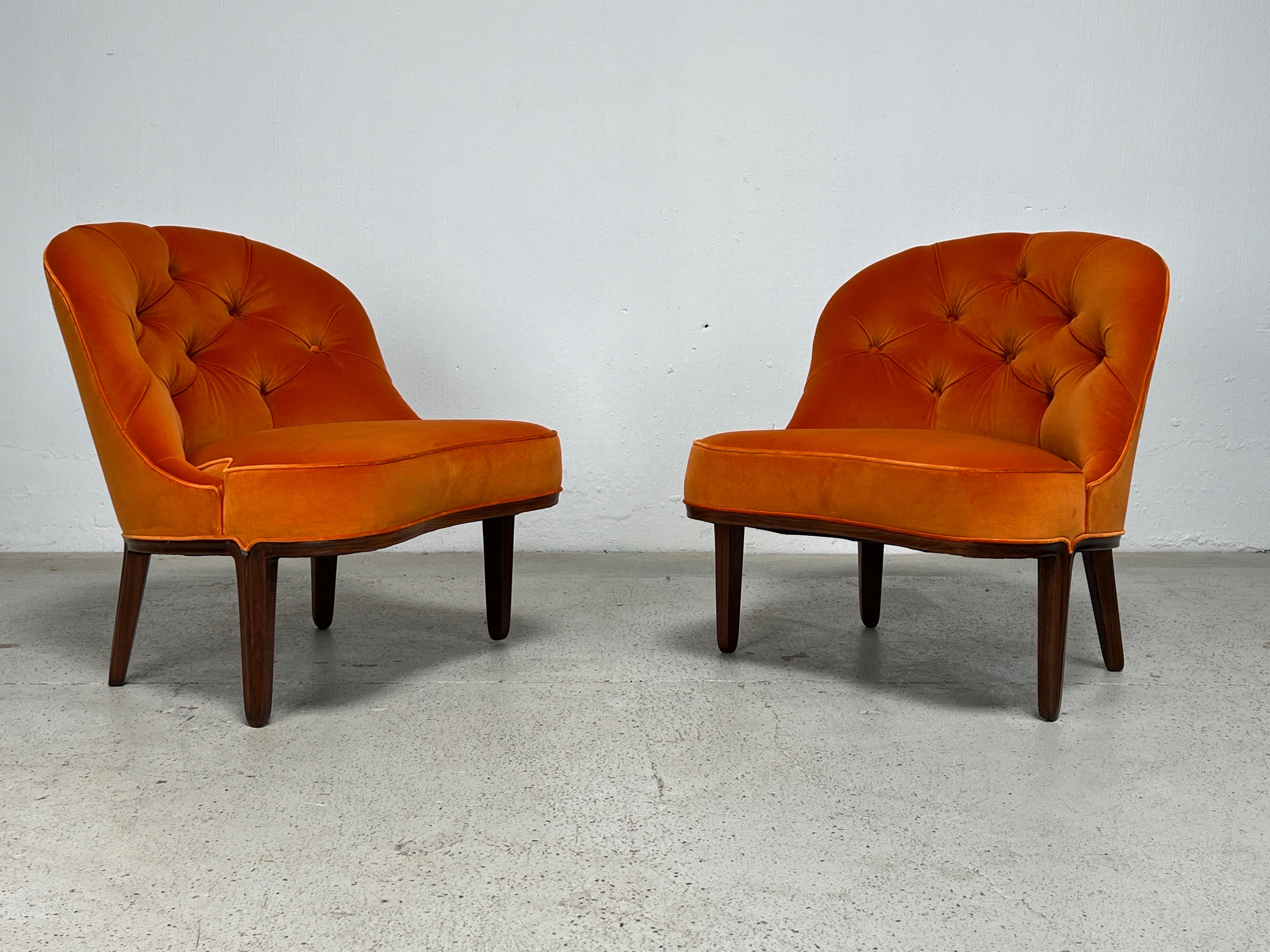 Pair of Dunbar Janus Slipper Chairs by Edward Wormley For Sale 4