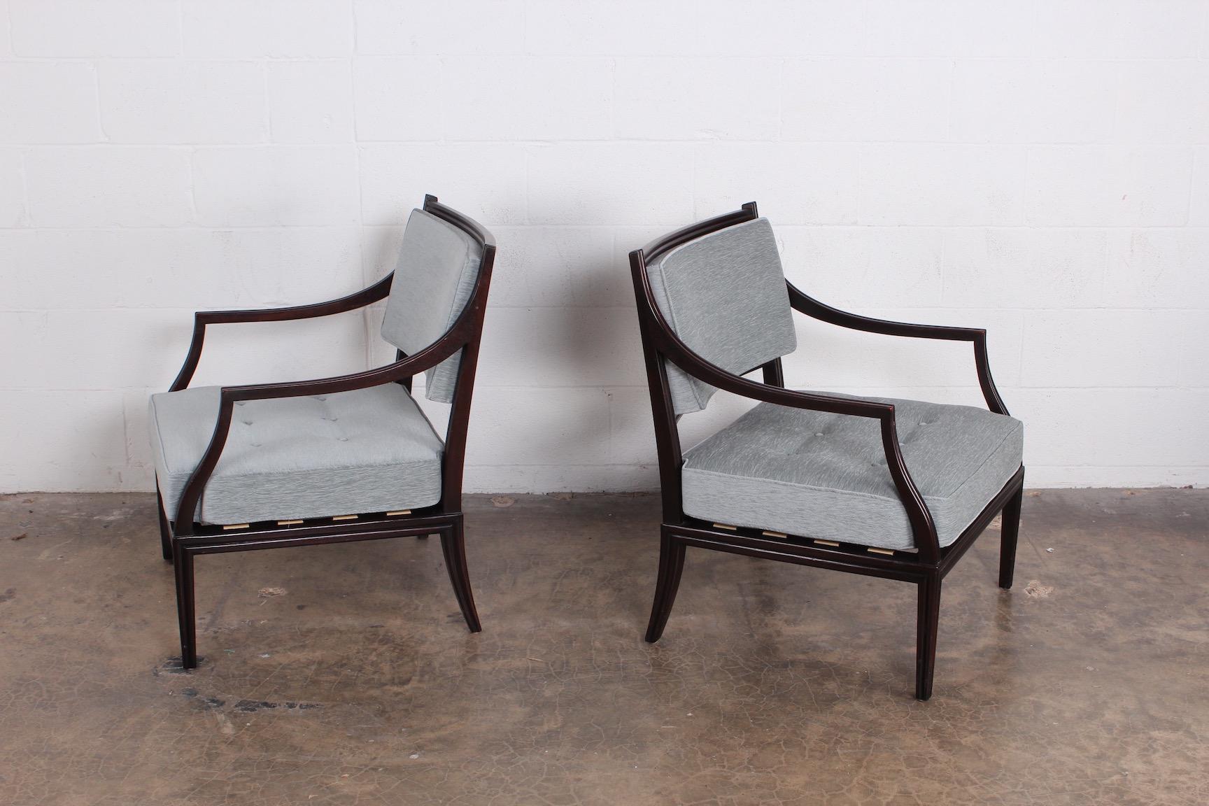 A pair of Dunbar lounge chairs designed by Edward Wormley.