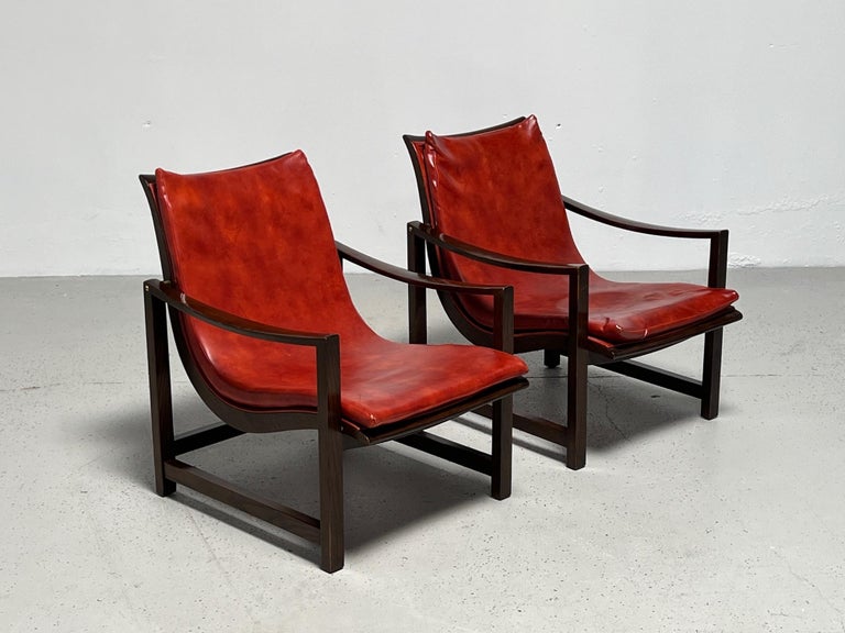 Pair of Dunbar Lounge Chairs Model 609 by Edward Wormley For Sale 5