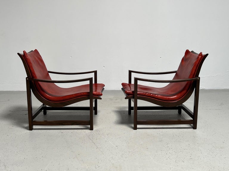 Pair of Dunbar Lounge Chairs Model 609 by Edward Wormley In Good Condition For Sale In Dallas, TX