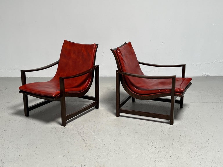 Mid-20th Century Pair of Dunbar Lounge Chairs Model 609 by Edward Wormley For Sale
