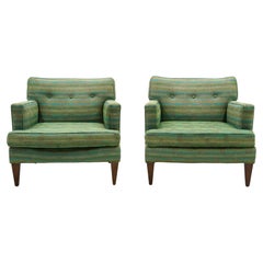 Pair of Dunbar Lounge Chairs Priced for Reupholstery, Signed