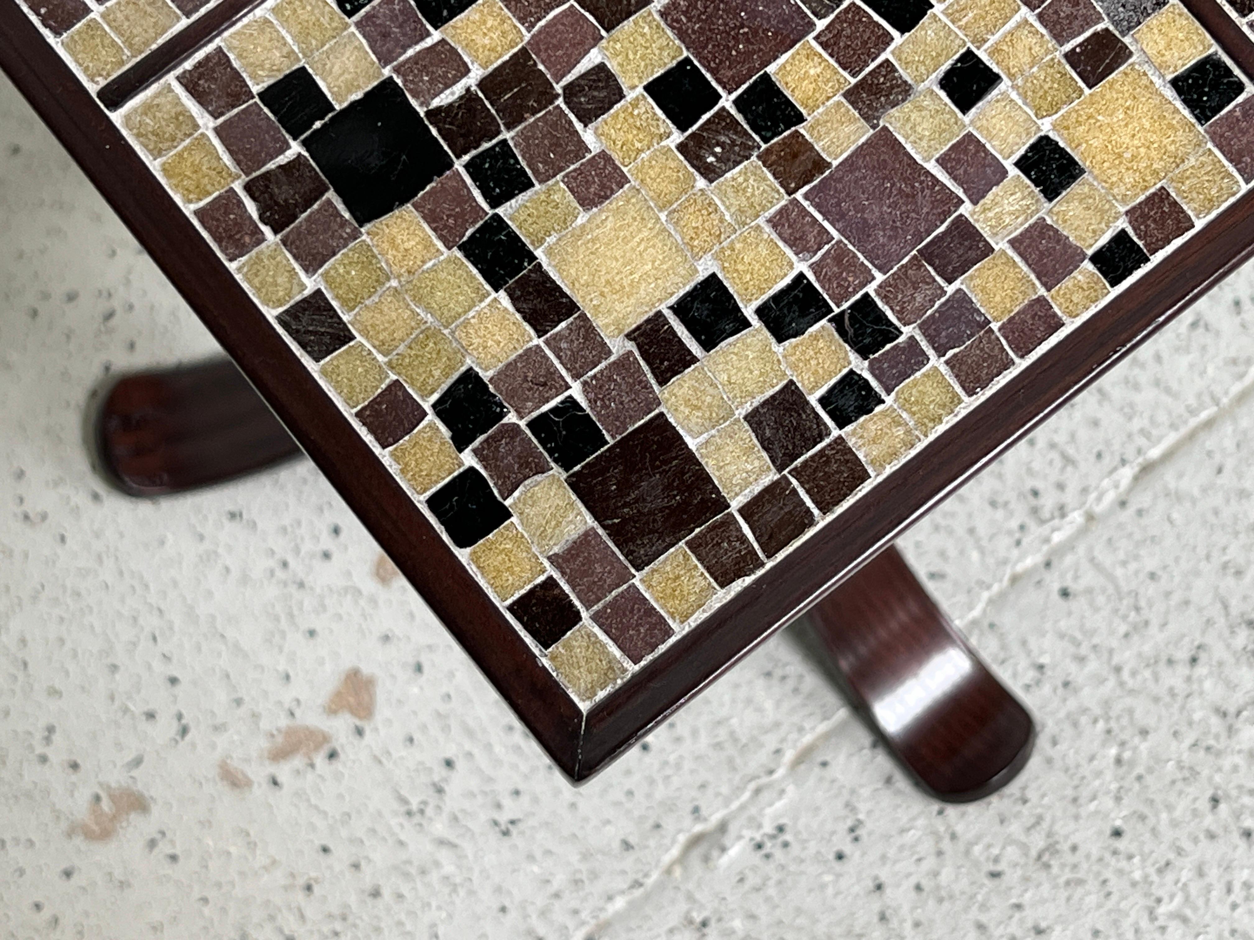 Pair of Dunbar Side Tables by Murano Glass Mosaic Tiles  9