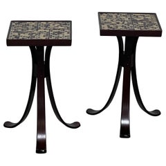 Pair of Dunbar Side Tables by Murano Glass Mosaic Tiles