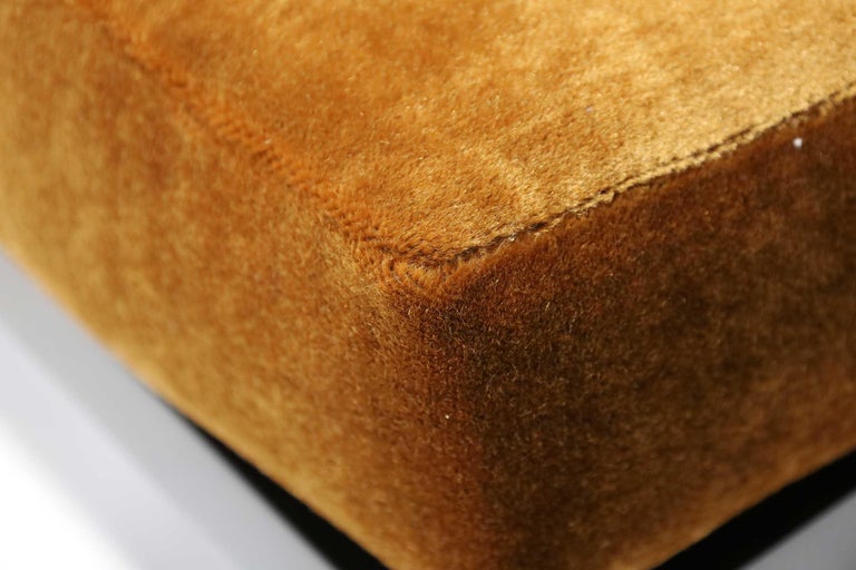 Pair of Dunbar Stools or Ottomans in Nutmeg/Rust Mohair For Sale at 1stDibs