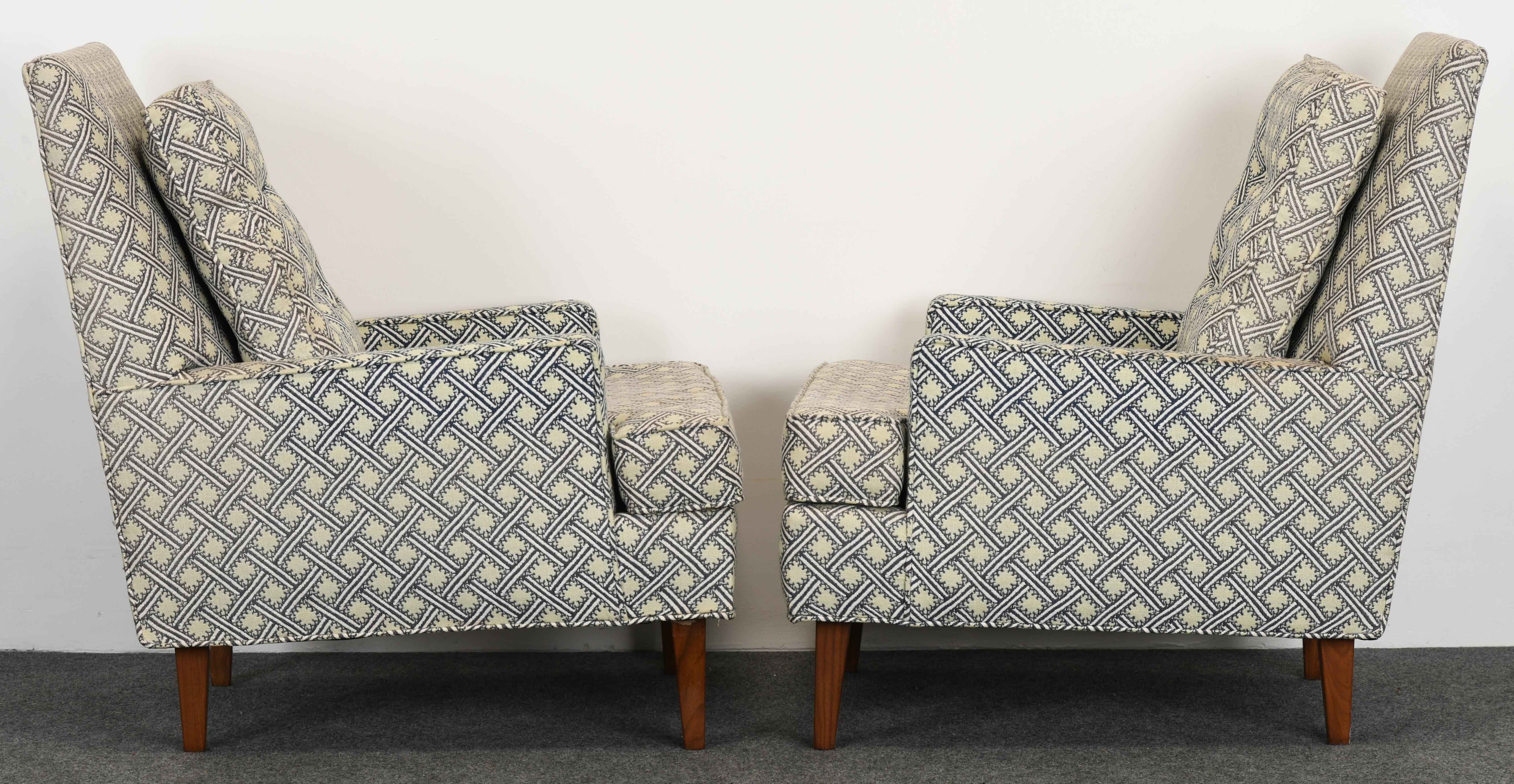 American Pair of Dunbar Style Armchairs, 1980s