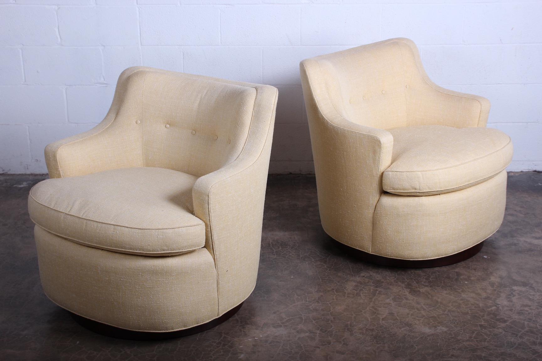 Pair of Dunbar Swivel Chairs by Edward Wormley 5