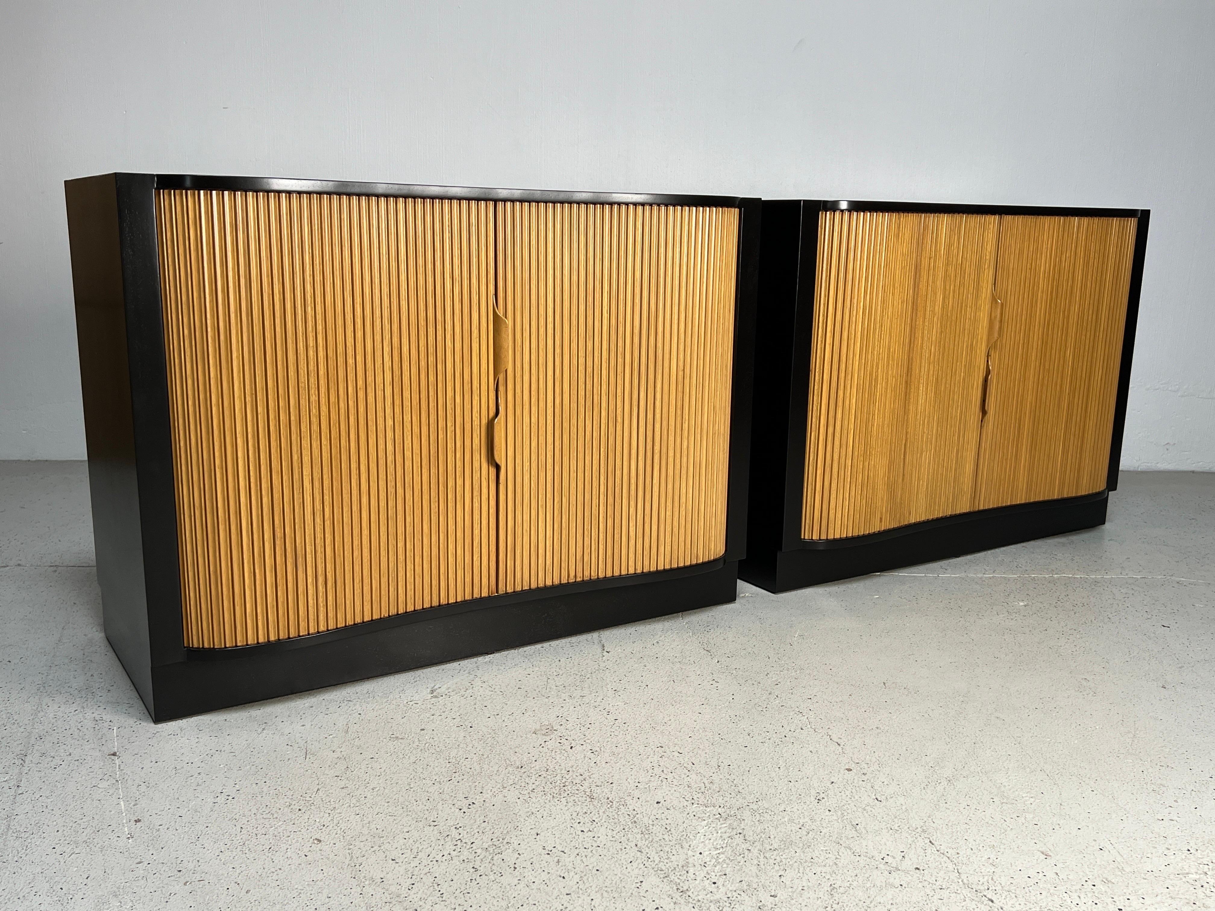 Pair of Dunbar Tambour Cabinets by Edward Wormley For Sale 8