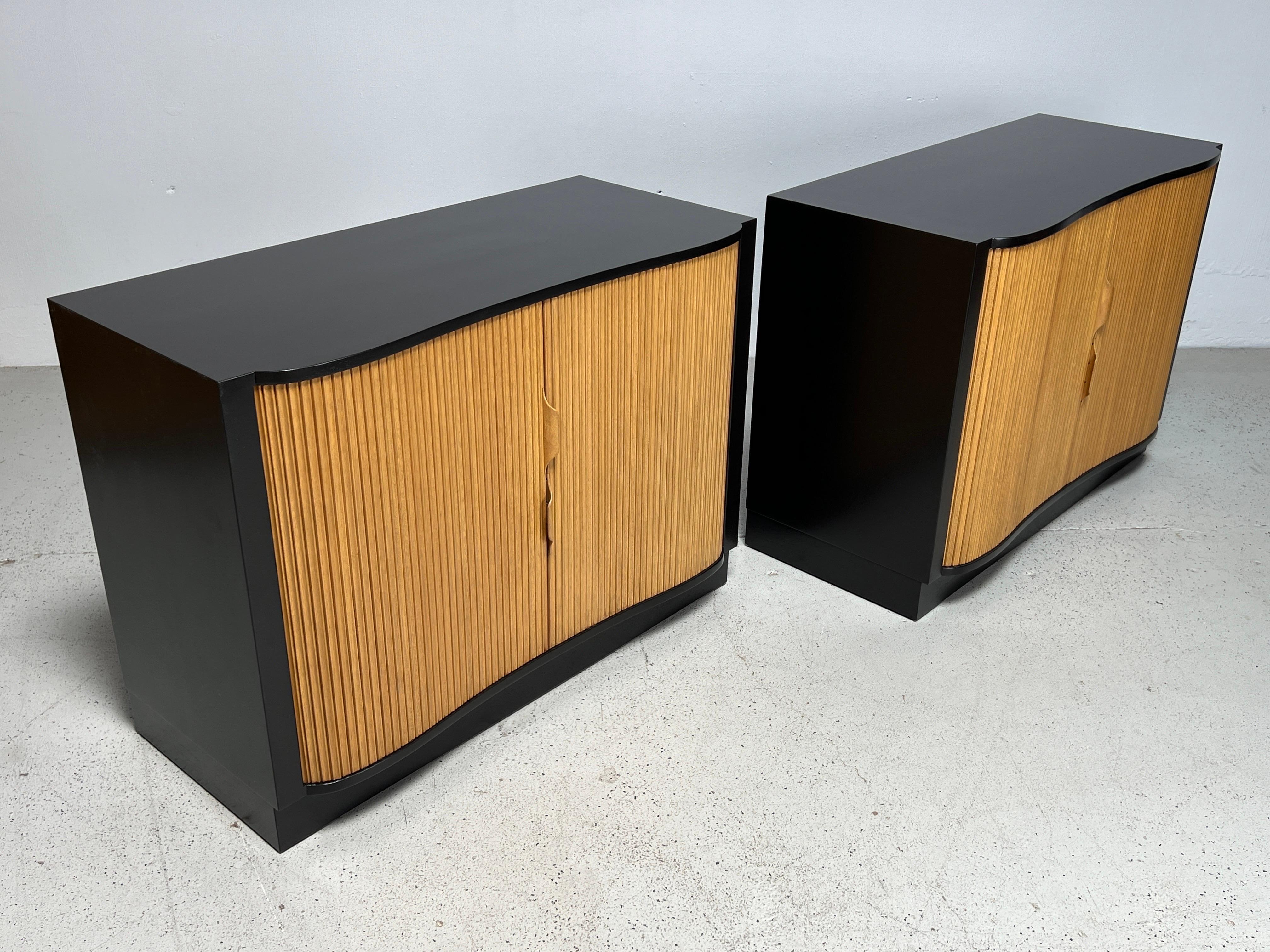 Pair of Dunbar Tambour Cabinets by Edward Wormley For Sale 9