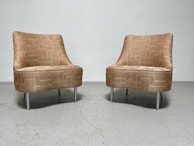 Pair of Dunbar Teardrop Chairs by Edward Wormley For Sale 6