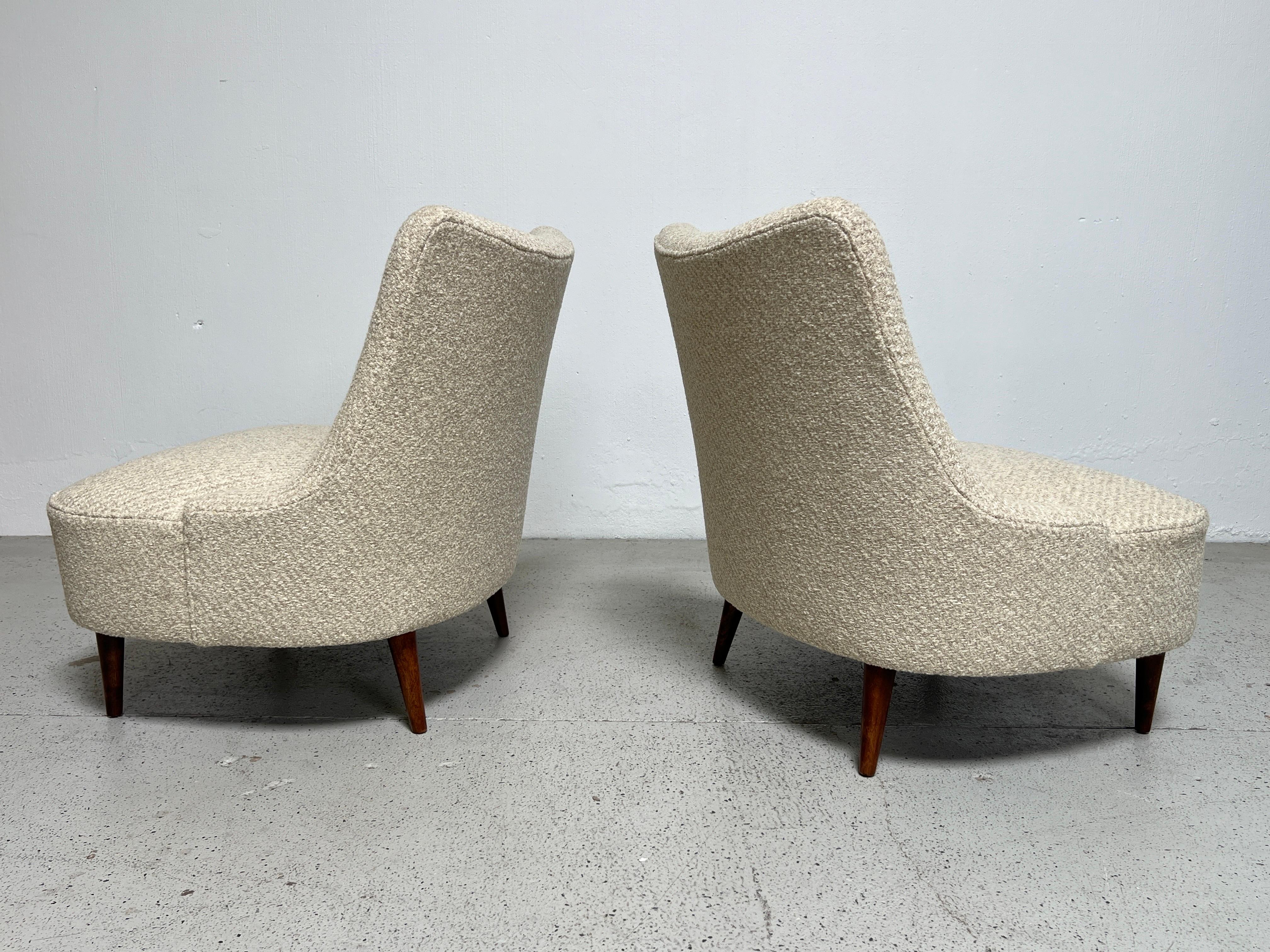 Pair of Dunbar Teardrop Chairs by Edward Wormley For Sale 7