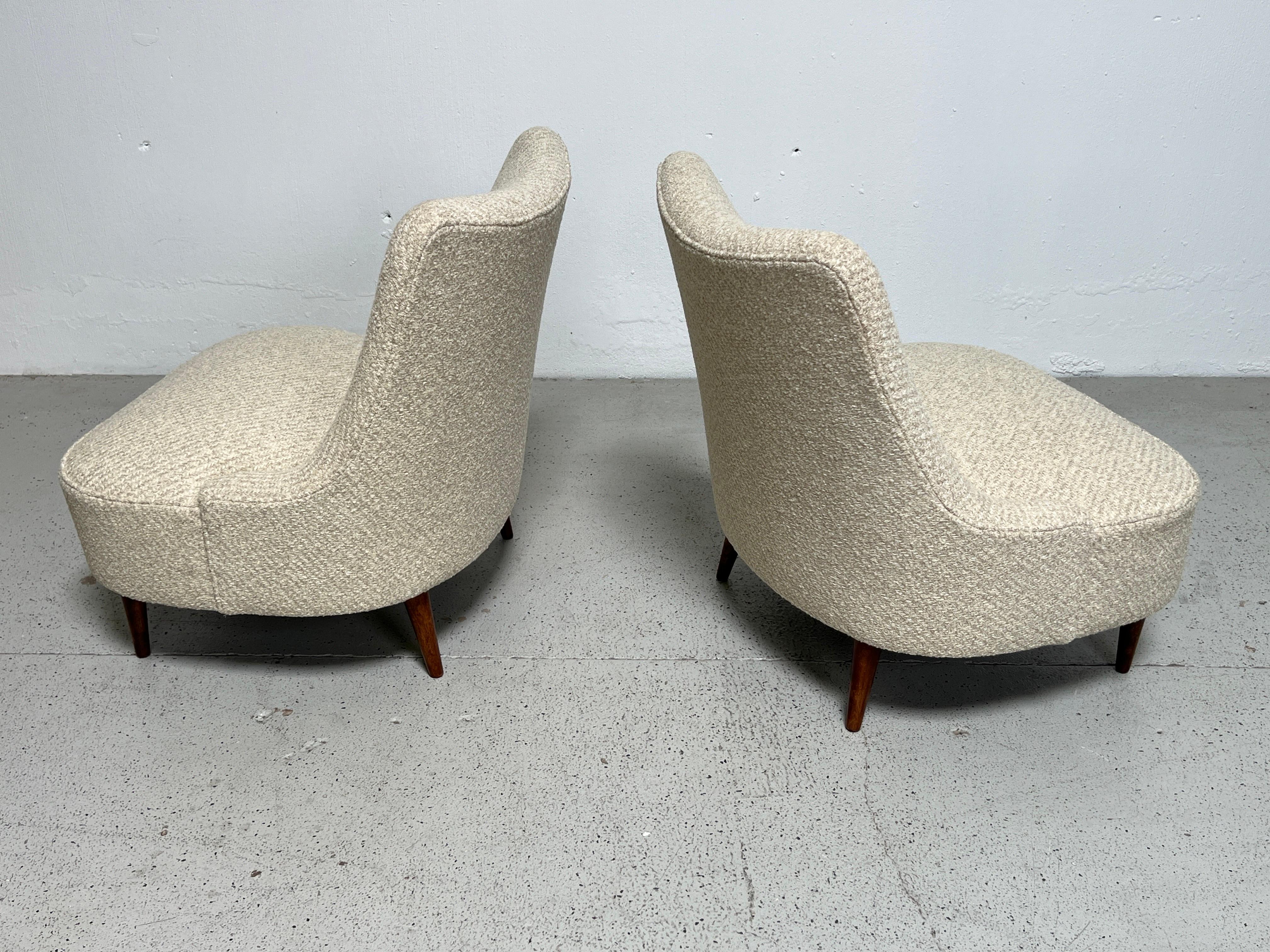 Pair of Dunbar Teardrop Chairs by Edward Wormley For Sale 8