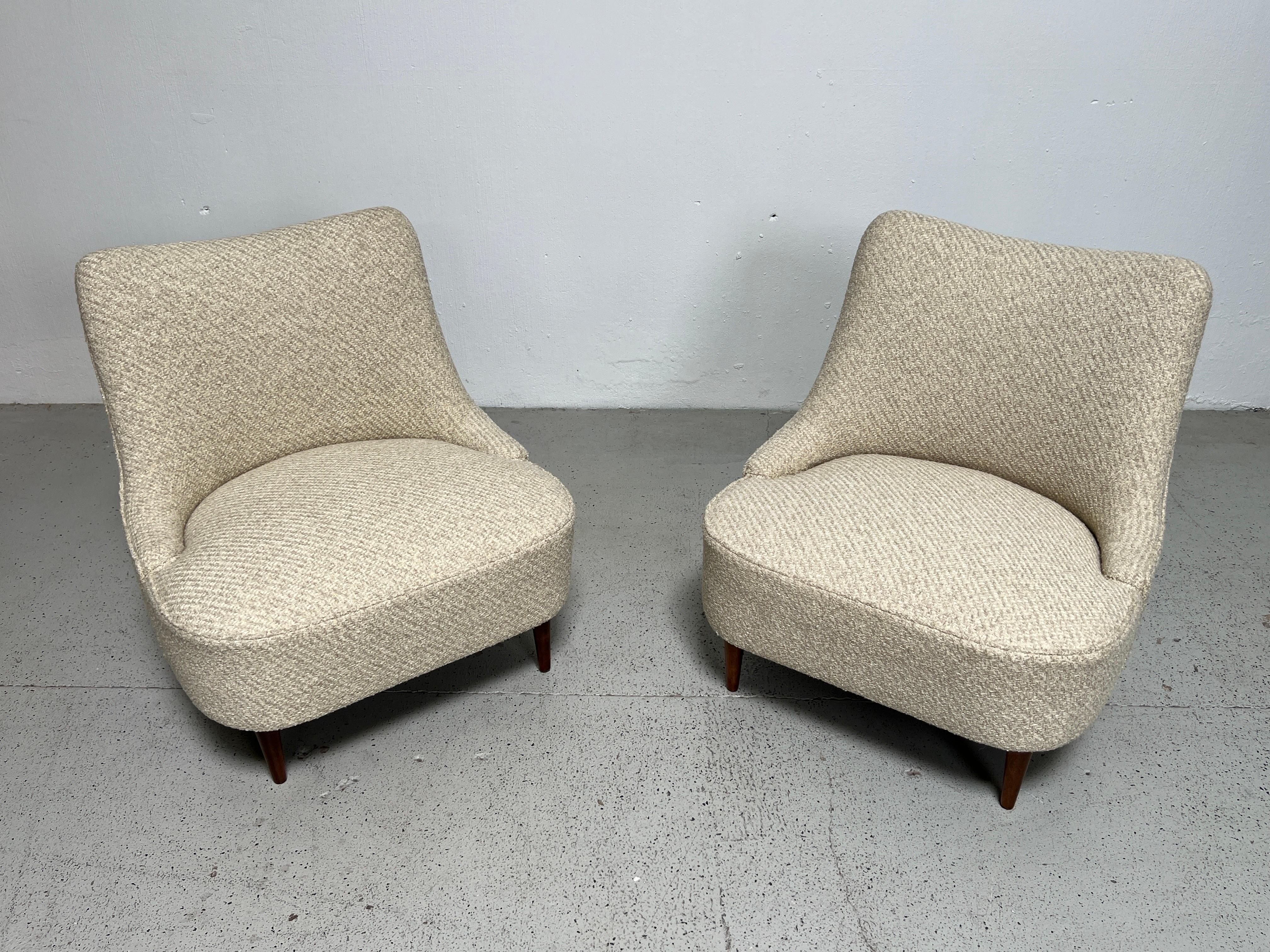 Pair of Dunbar Teardrop Chairs by Edward Wormley For Sale 9