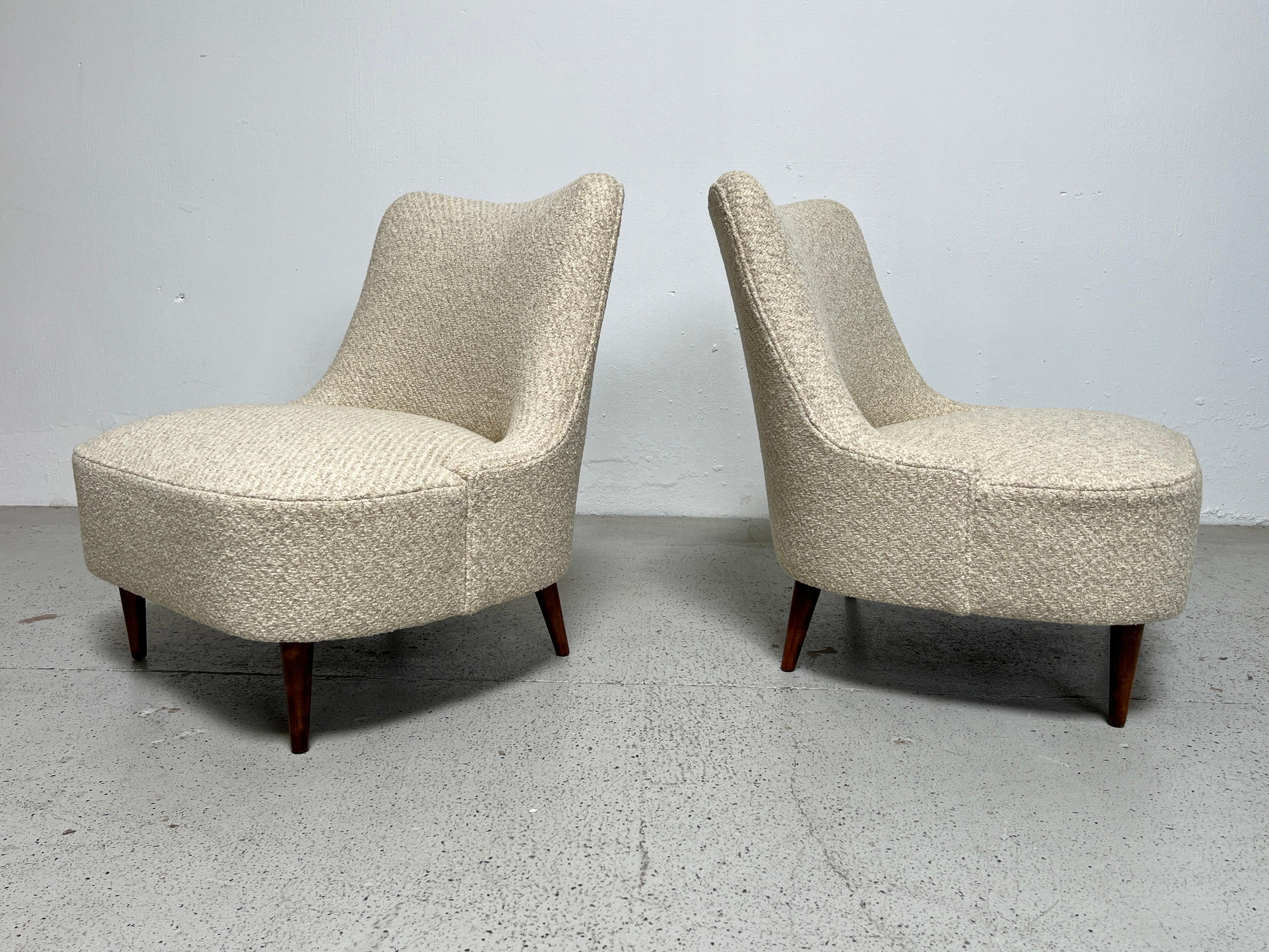 Pair of Dunbar Teardrop Chairs by Edward Wormley For Sale 11