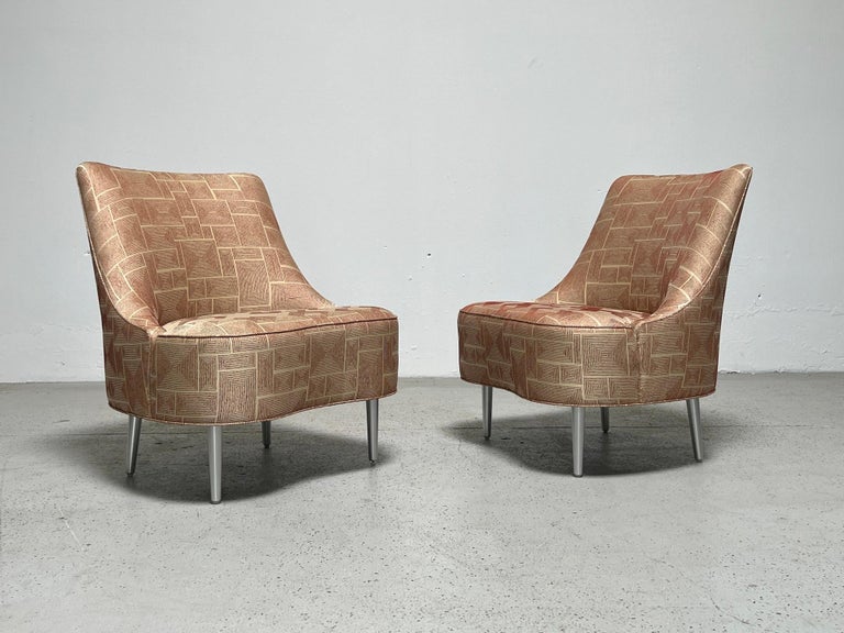 Pair of Dunbar Teardrop Chairs by Edward Wormley In Good Condition For Sale In Dallas, TX
