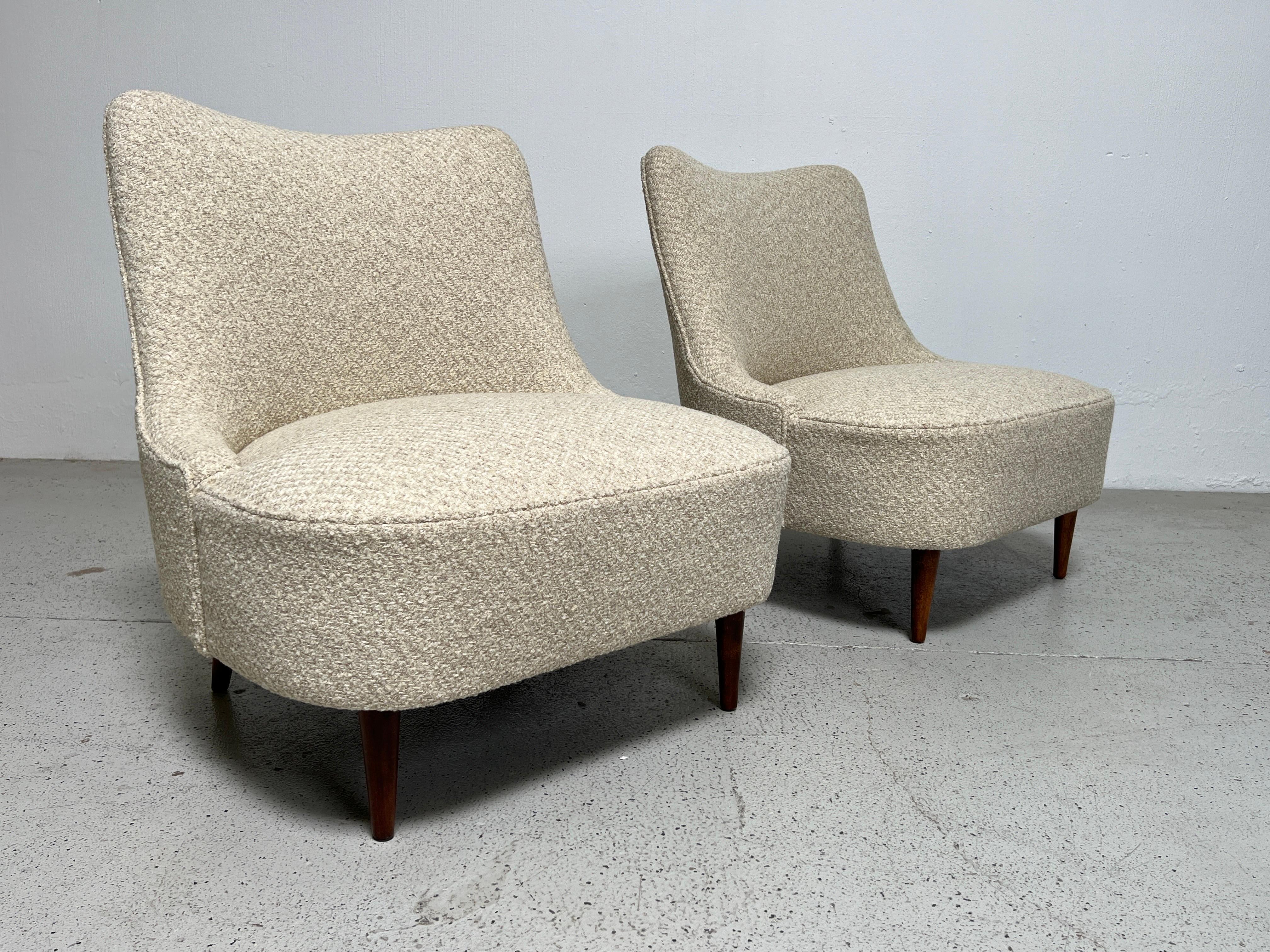 Pair of Dunbar Teardrop Chairs by Edward Wormley For Sale 1