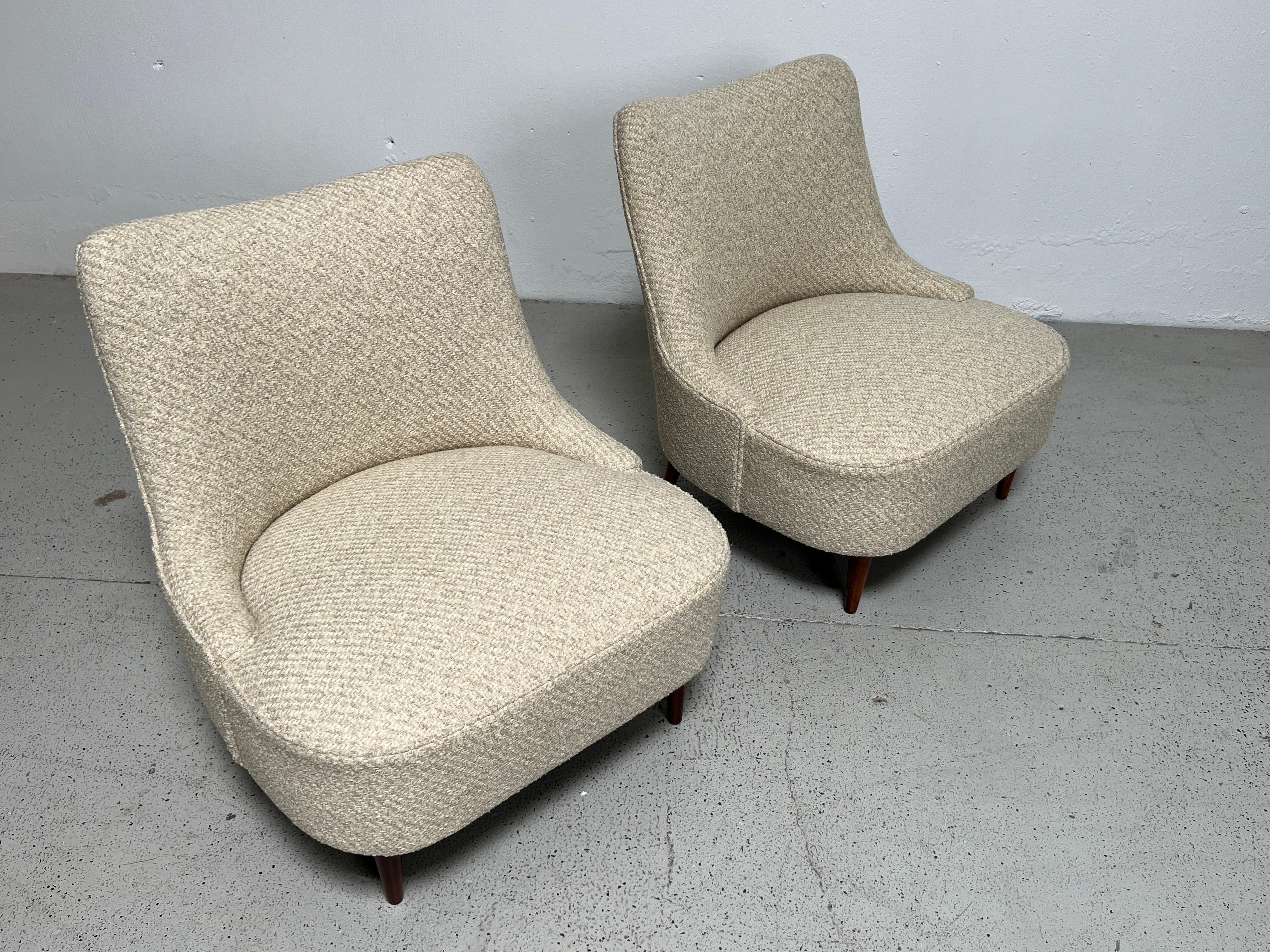Pair of Dunbar Teardrop Chairs by Edward Wormley For Sale 2