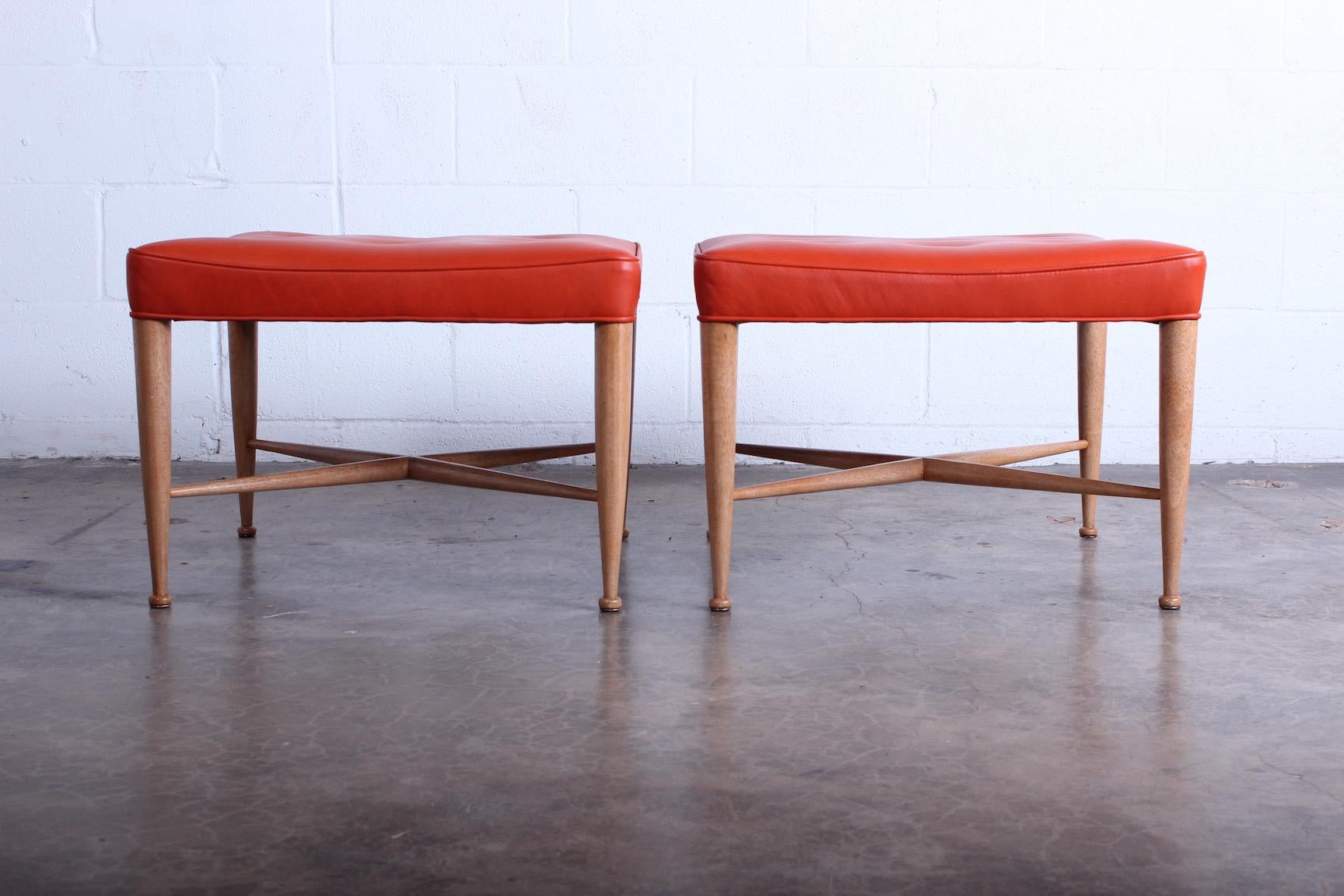 Pair of Dunbar Thebes Stools by Edward Wormley 2