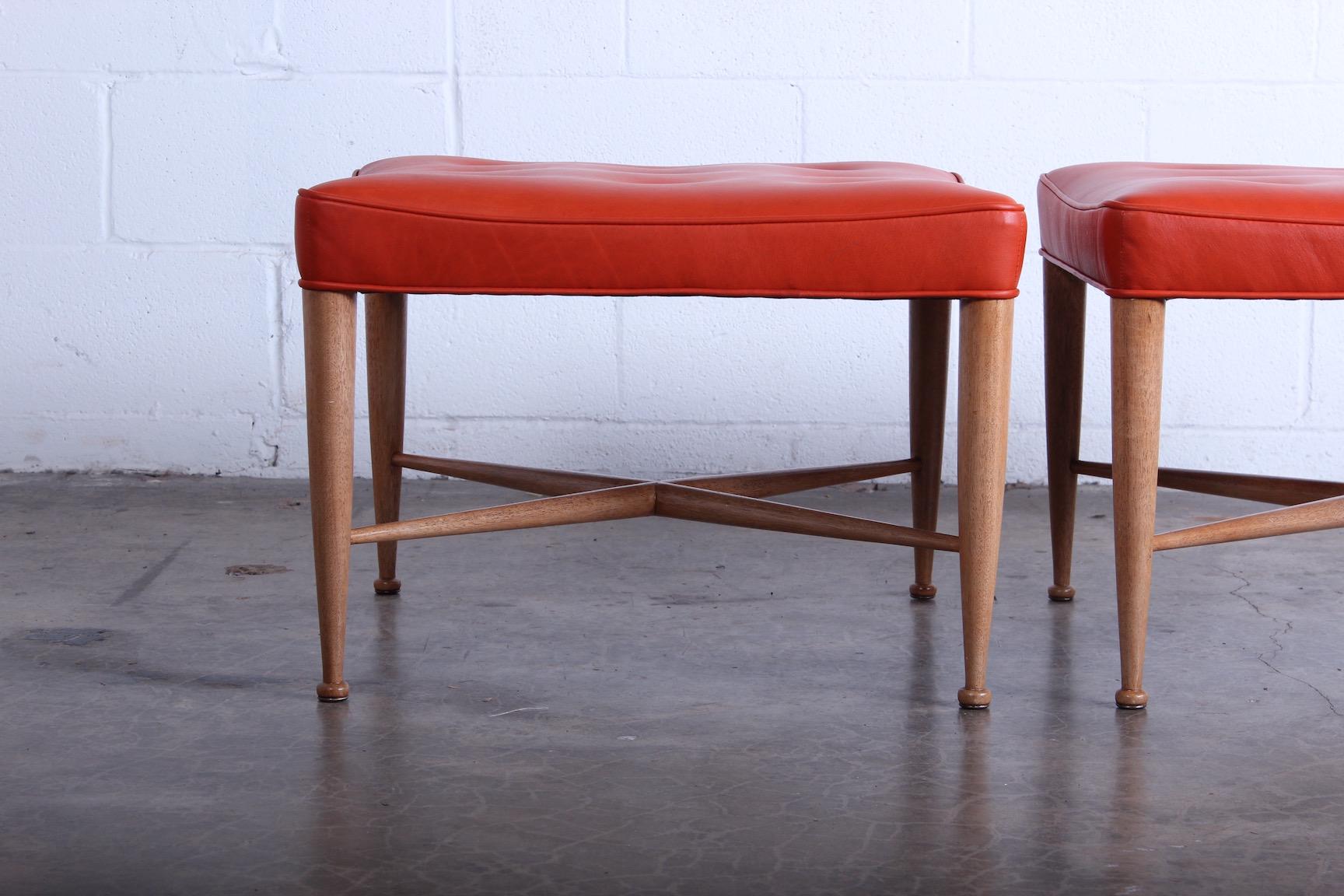 Pair of Dunbar Thebes Stools by Edward Wormley 3