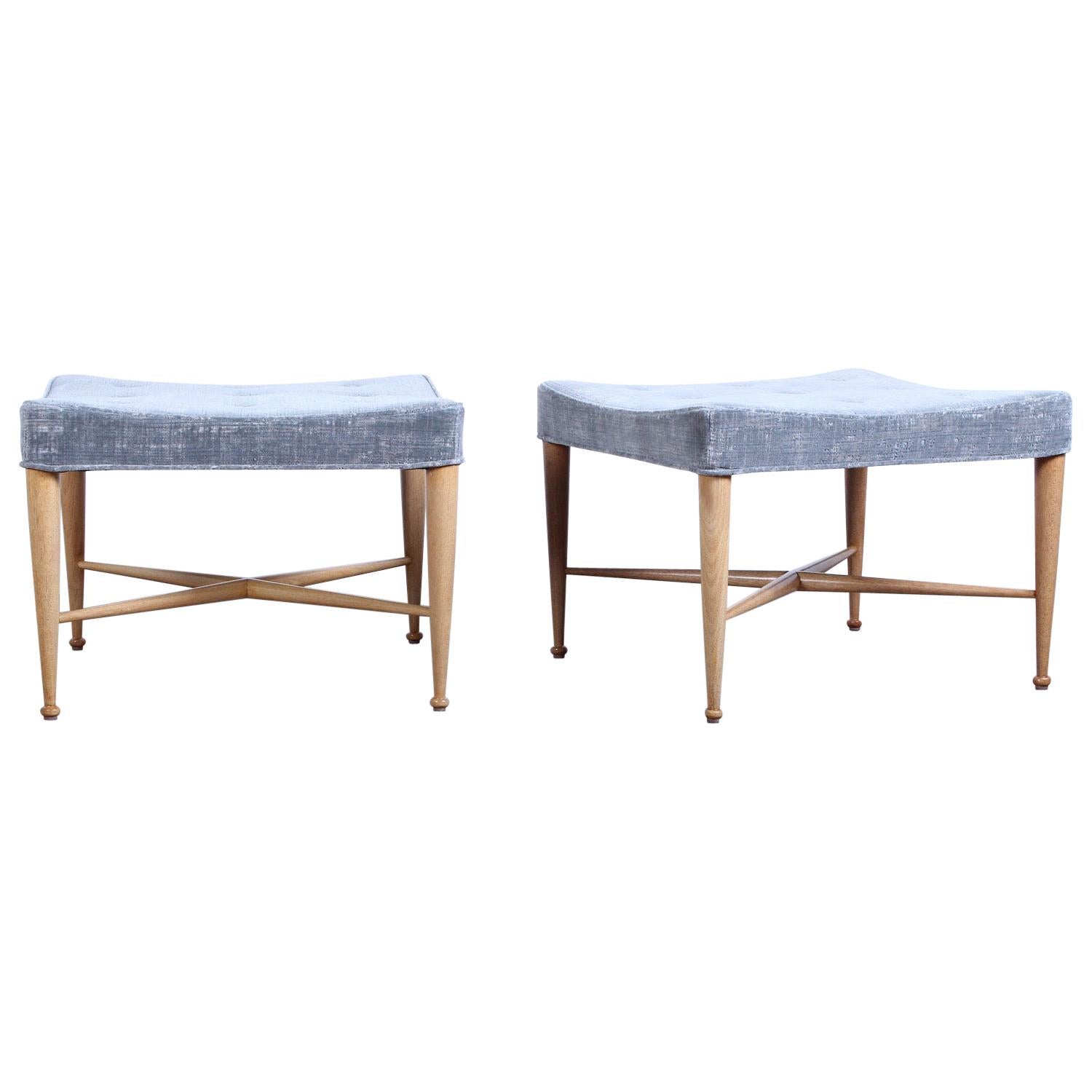 Pair of Dunbar Thebes Stools by Edward Wormley