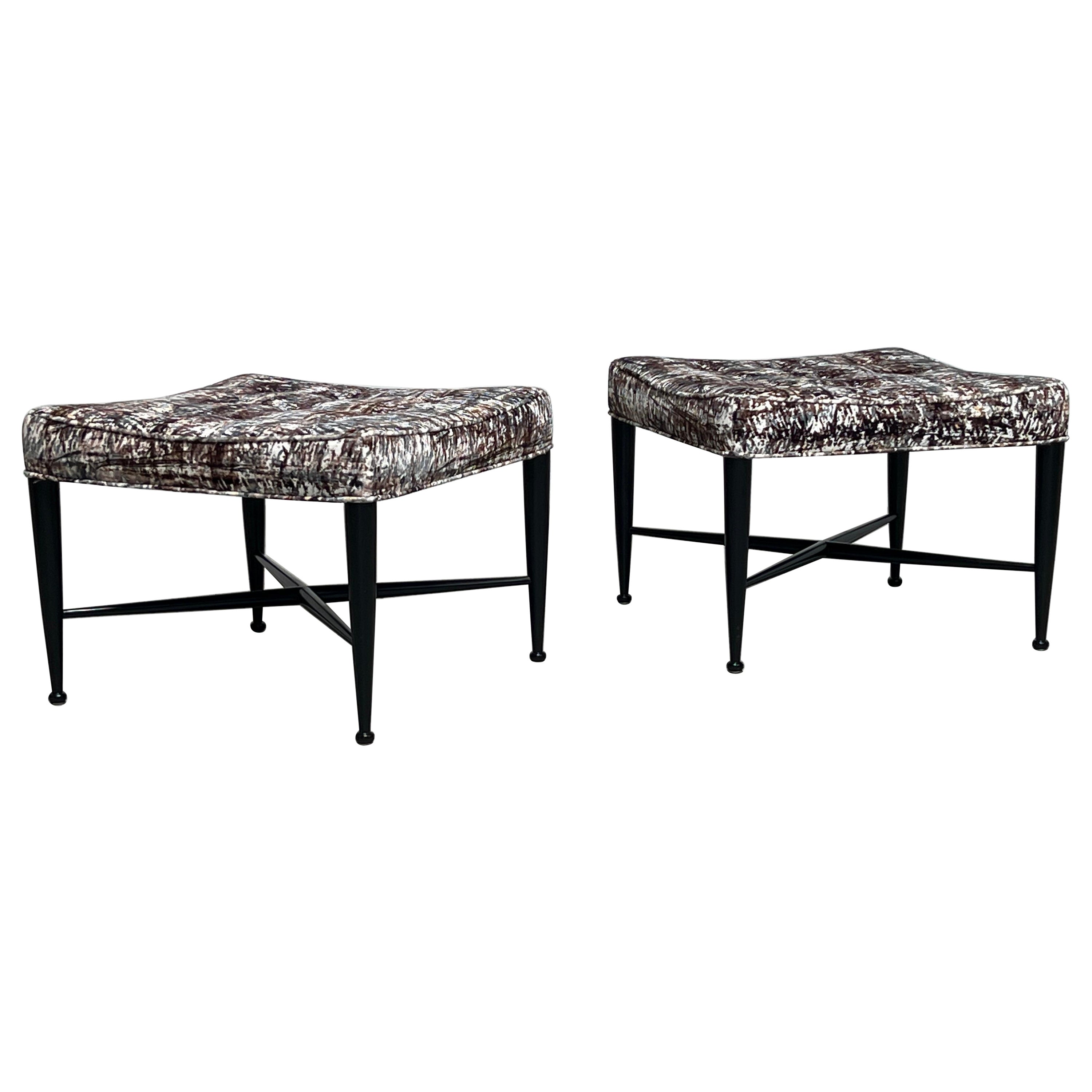 Pair of Dunbar Thebes Stools by Edward Wormley