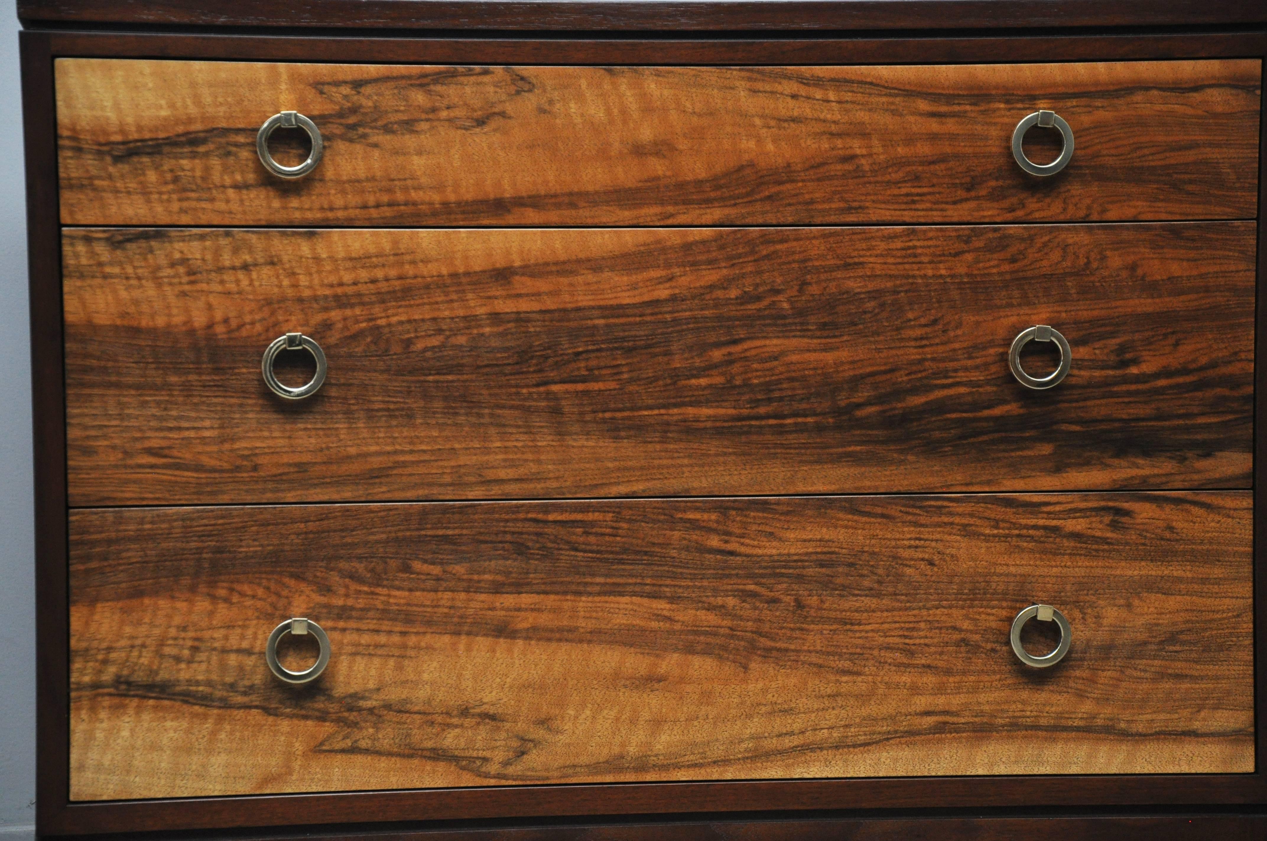 Mid-Century Modern Pair of Dunbar Walnut Front Chests, Edward Wormley