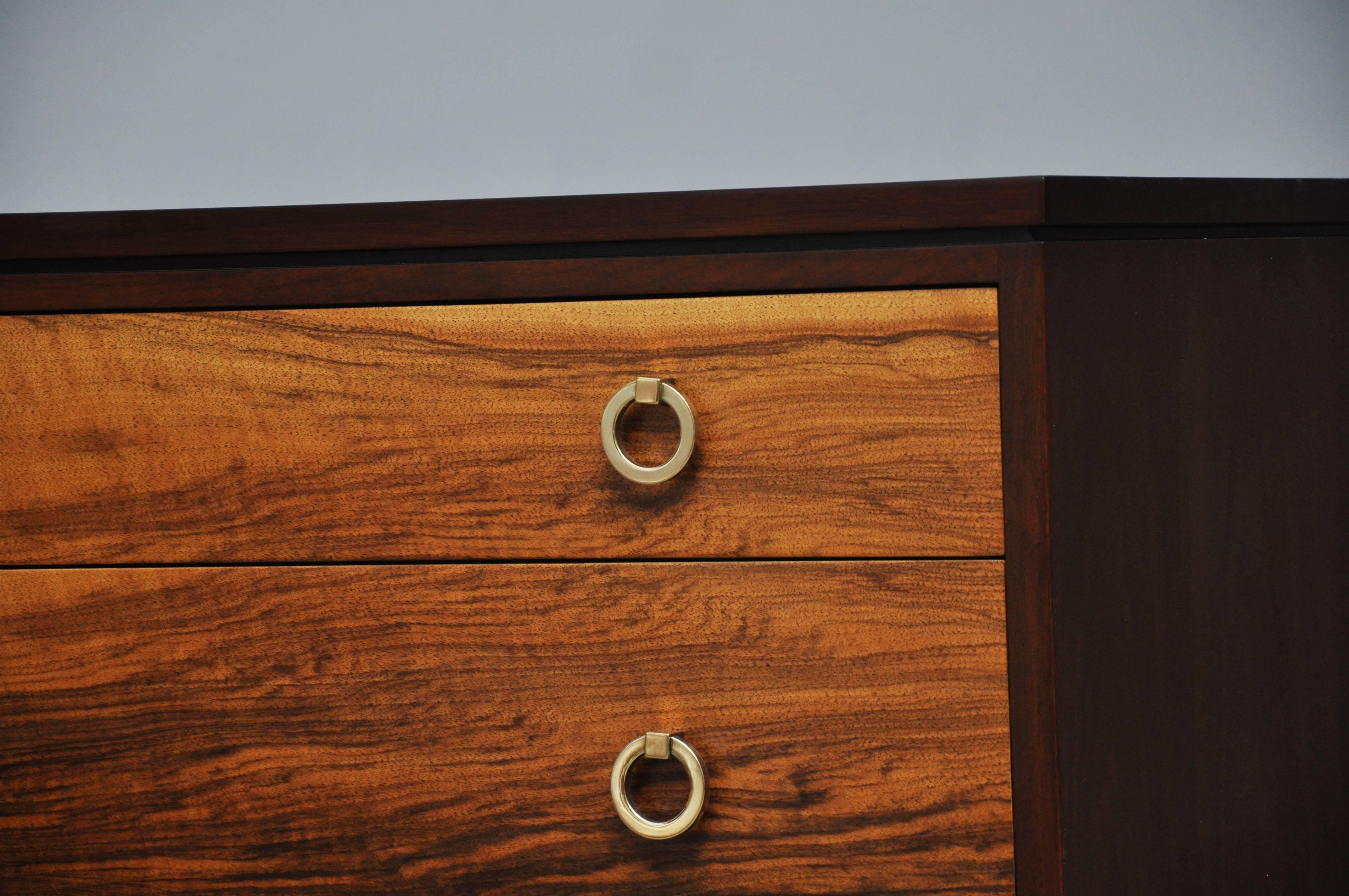 Mid-20th Century Pair of Dunbar Walnut Front Chests, Edward Wormley