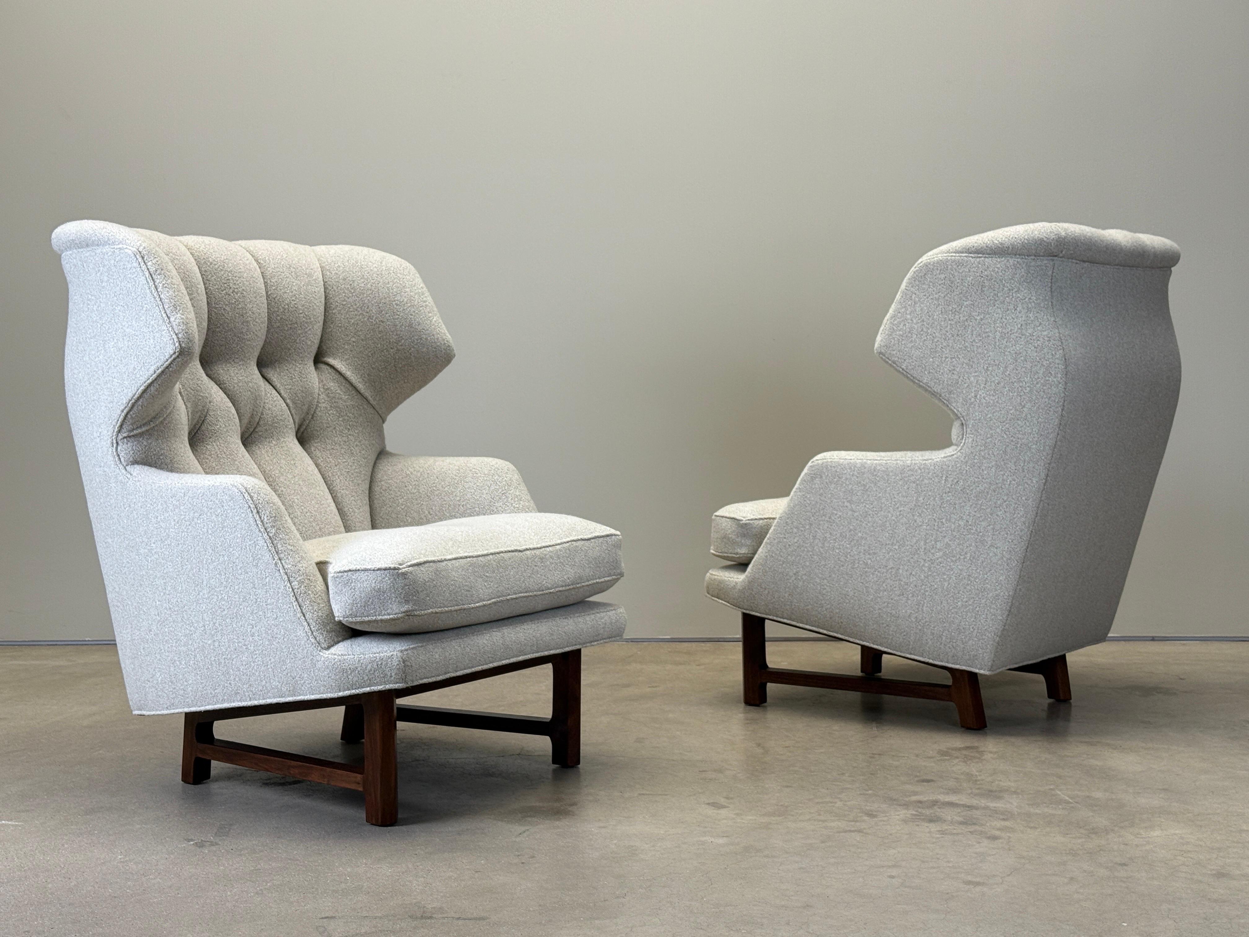 Paire de chaises Janus Dunbar à dossier à ailes par Edward Wormley en vente 5