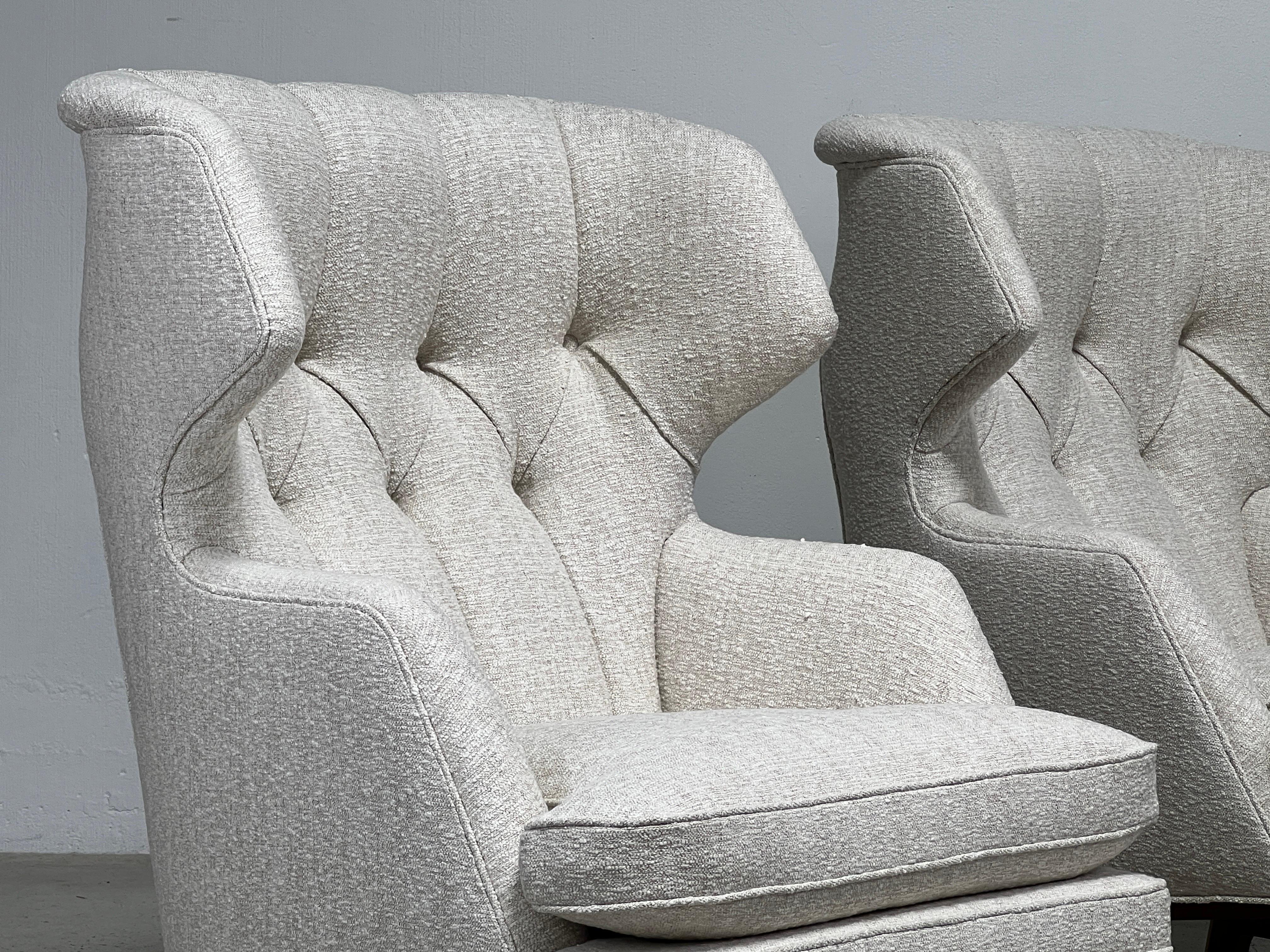 Pair of Dunbar Wing Back Janus Chairs by Edward Wormley 9
