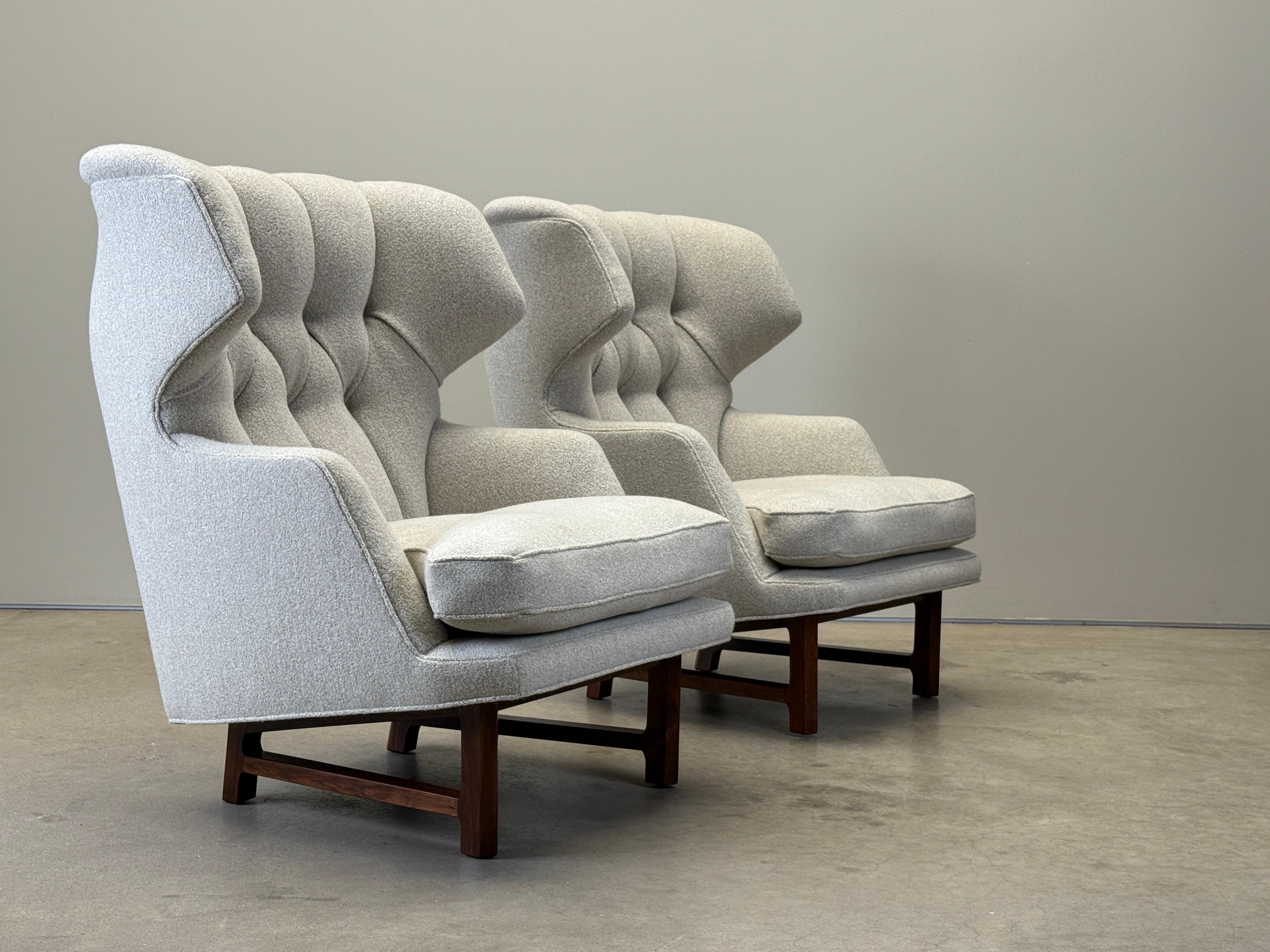 Paire de chaises Janus Dunbar à dossier à ailes par Edward Wormley en vente 12