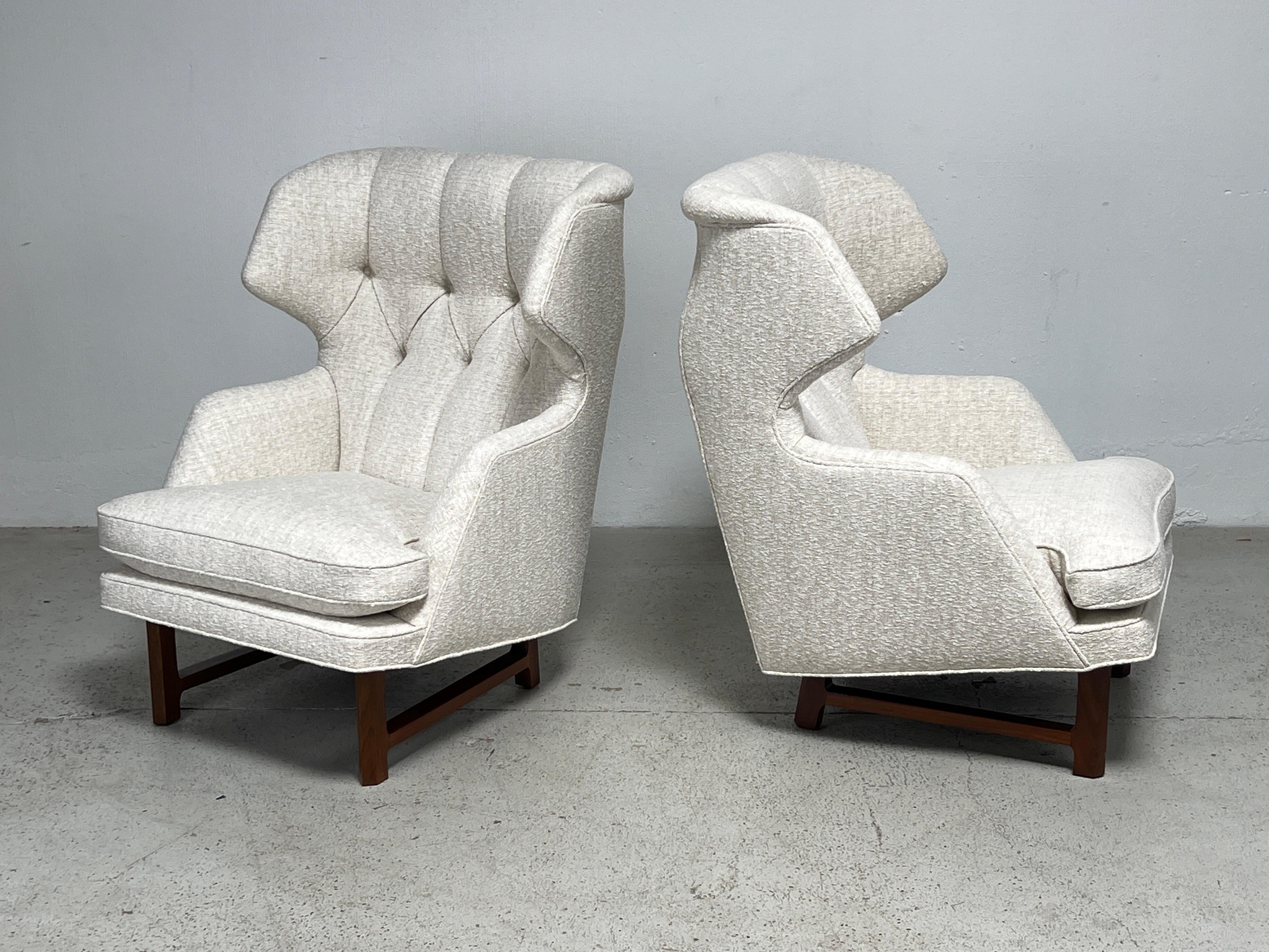 Pair of Dunbar Wing Back Janus Chairs by Edward Wormley  In Good Condition For Sale In Dallas, TX