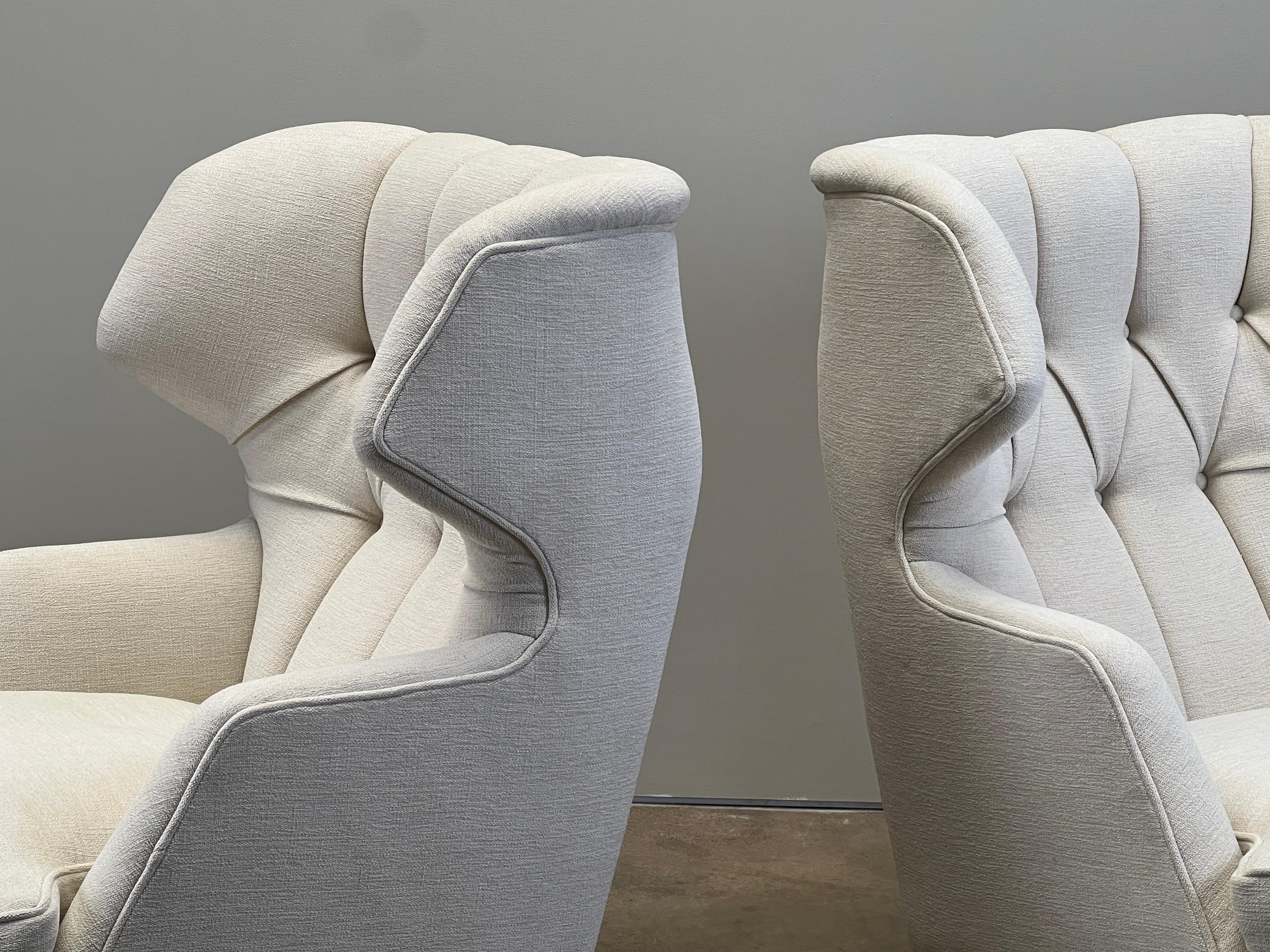 Pair of Dunbar Wing Back Janus Chairs by Edward Wormley 2