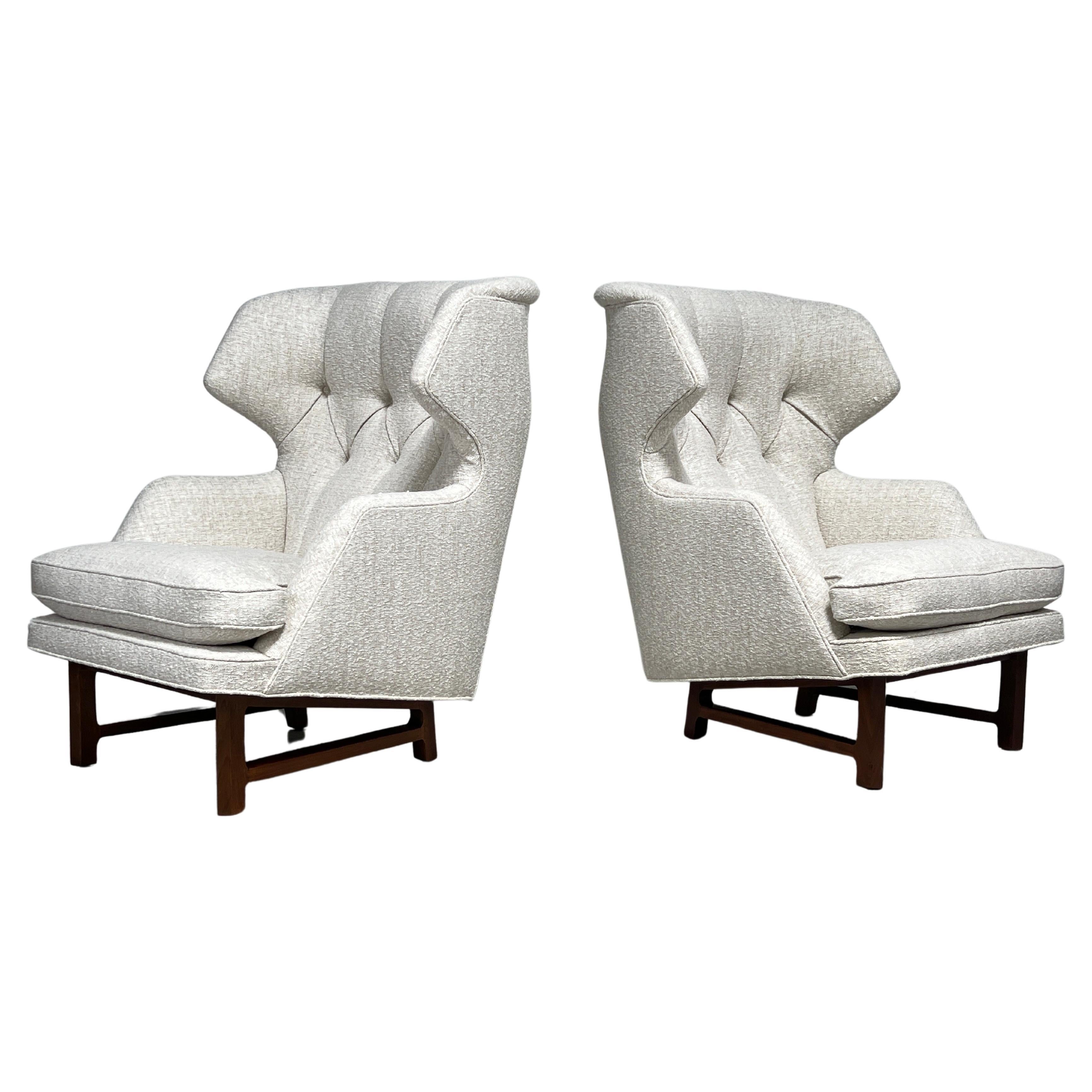 Pair of Dunbar Wing Back Janus Chairs by Edward Wormley  For Sale