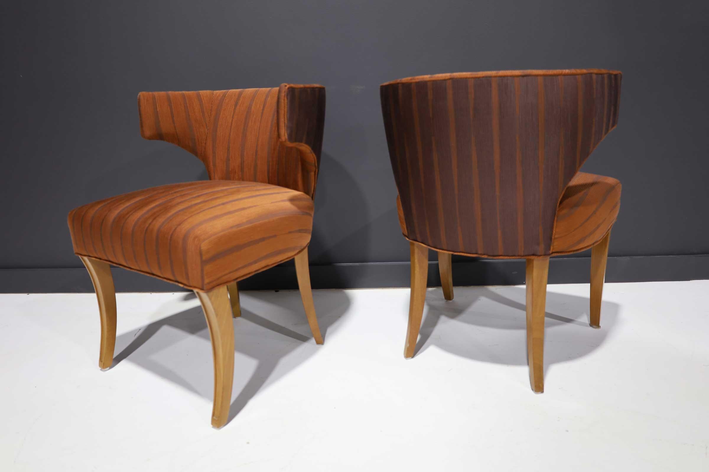 Pair of Dunbar Wing Back Side Chairs in Holly Hunt Great Plains 1