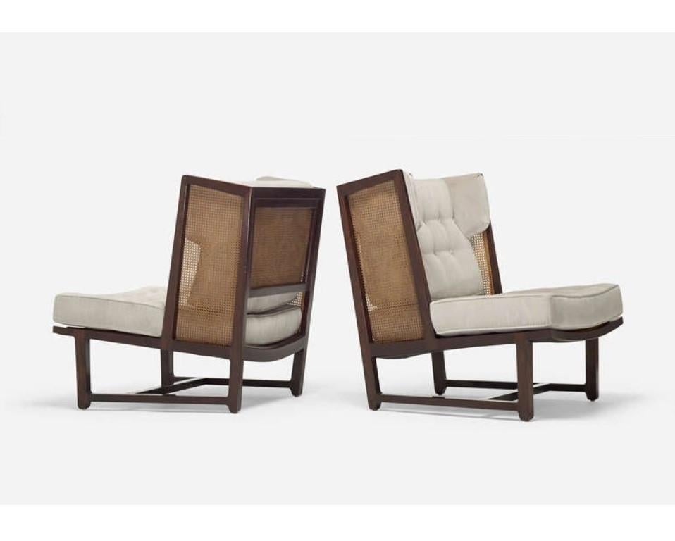 American Pair of Dunbar Wingback Lounge Chairs by Edward Wormley For Sale